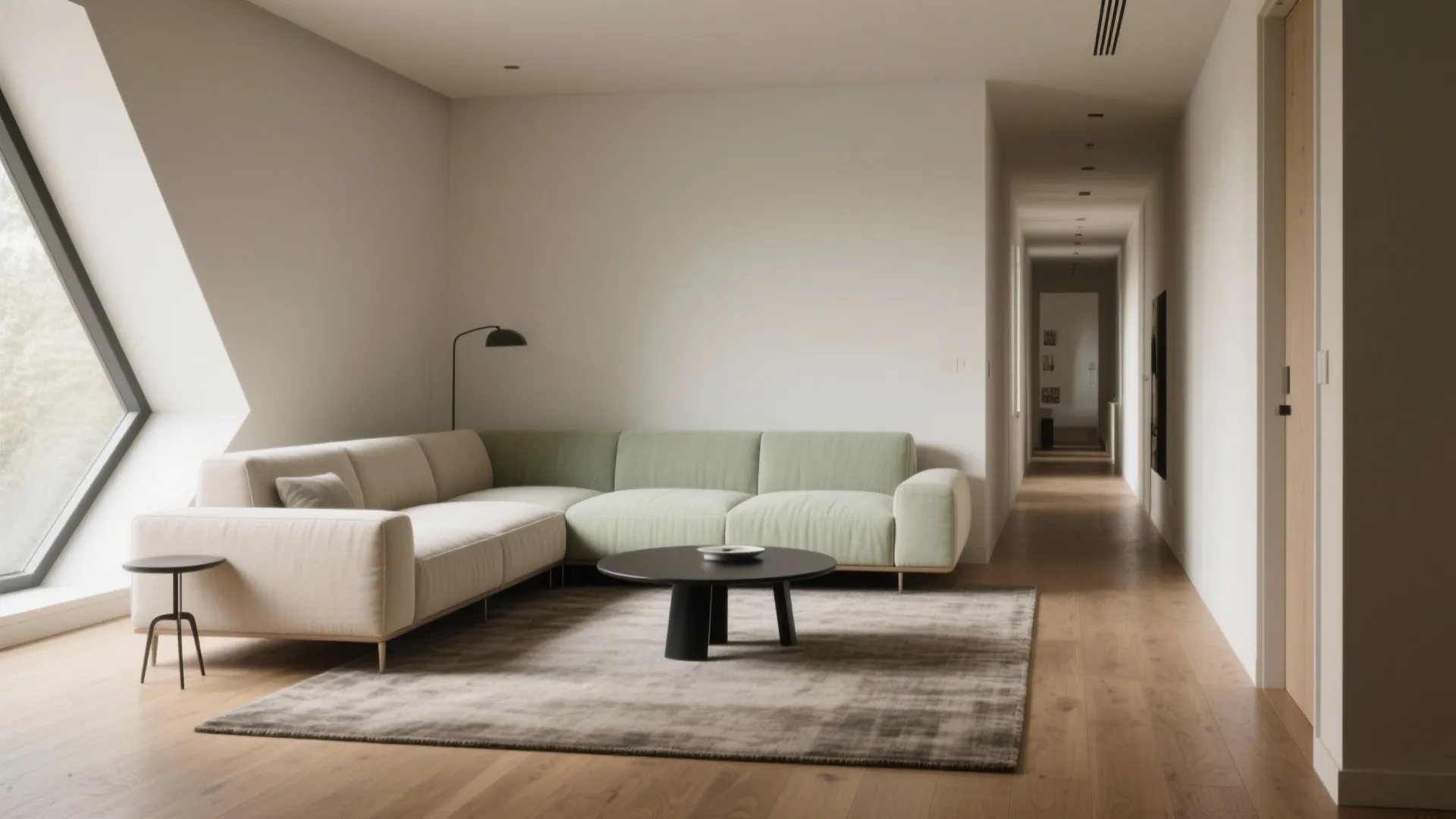 L-shaped seating for narrow rooms and weird corners