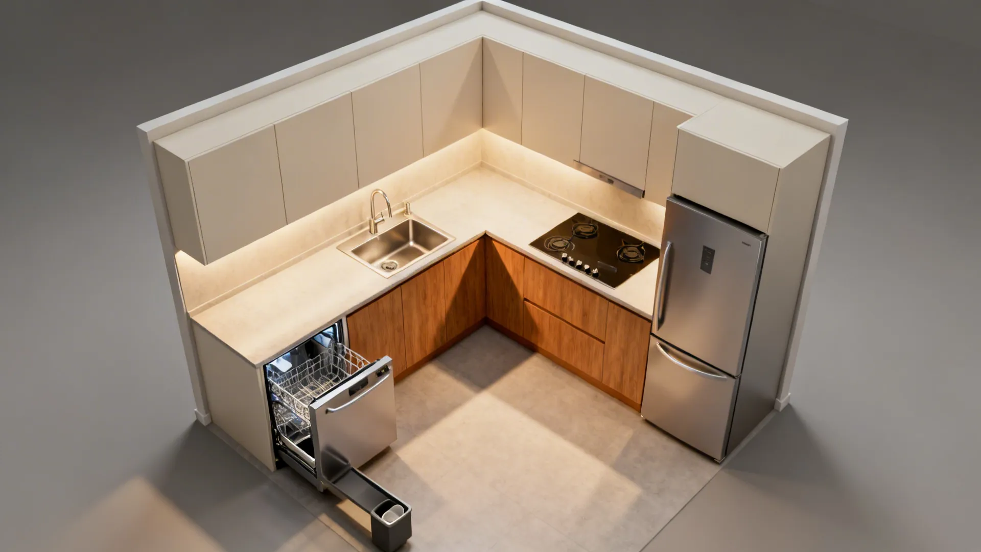 3) L-Shaped Layout with Smart Triangles