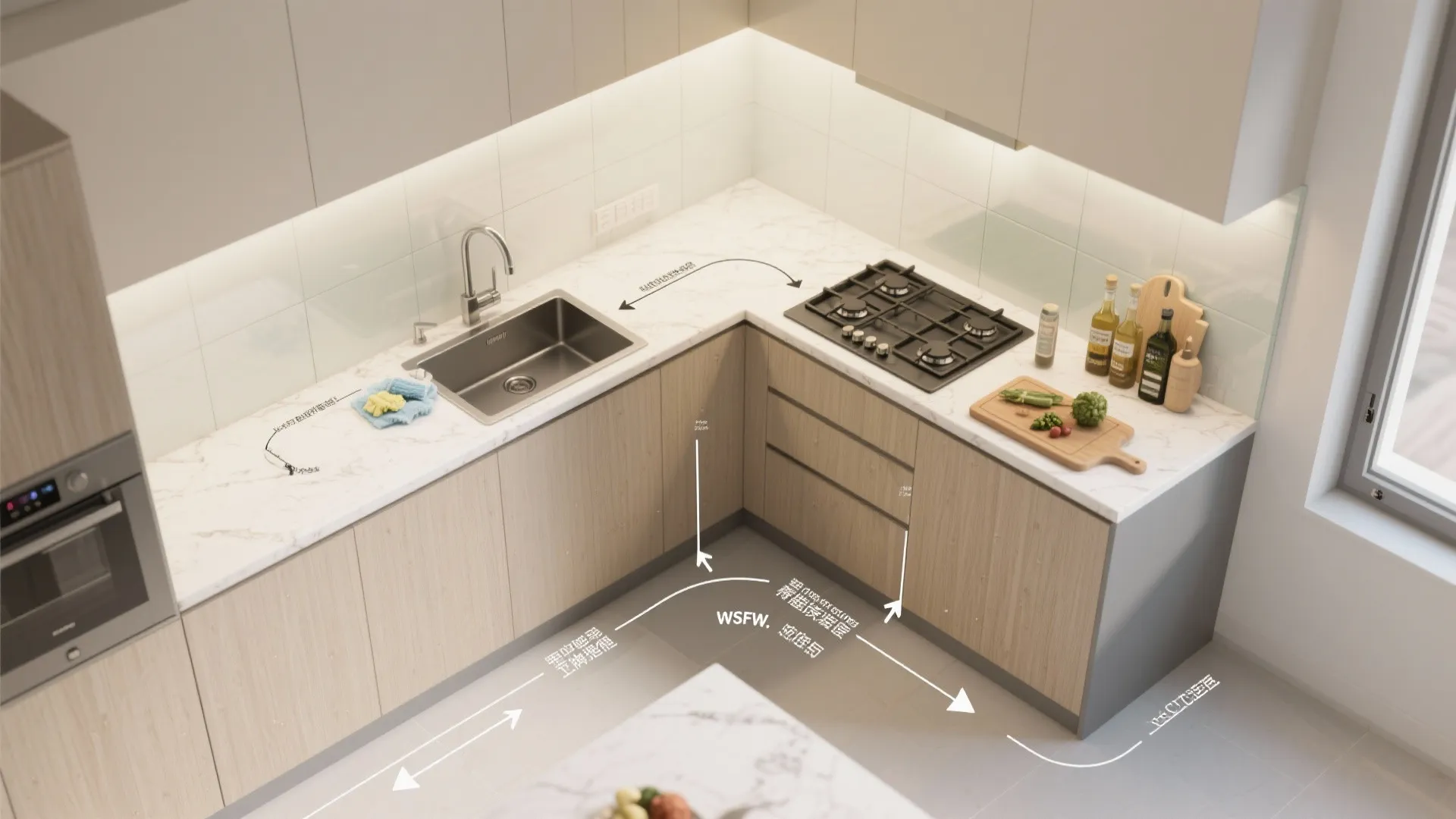 L-Shaped Layout for Small Kitchens