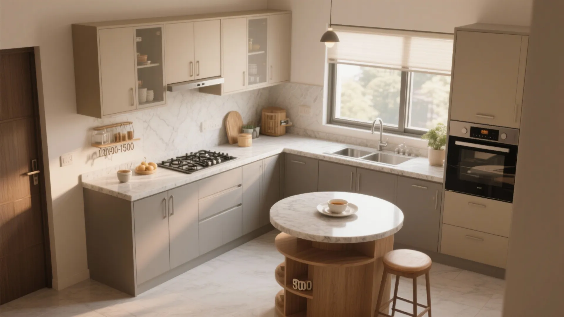 L-Shaped Kitchen Layout for Efficient Workflow