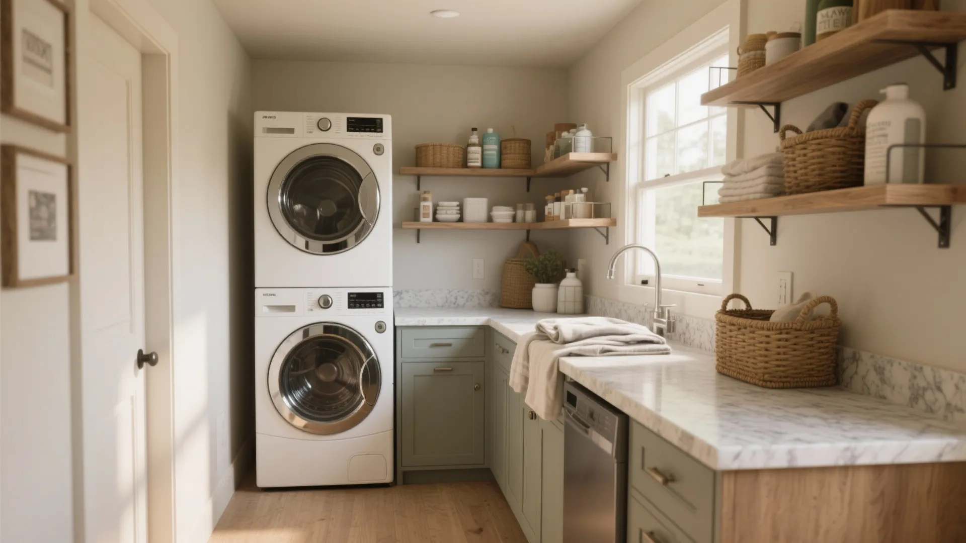 L-shaped Laundry Alcove