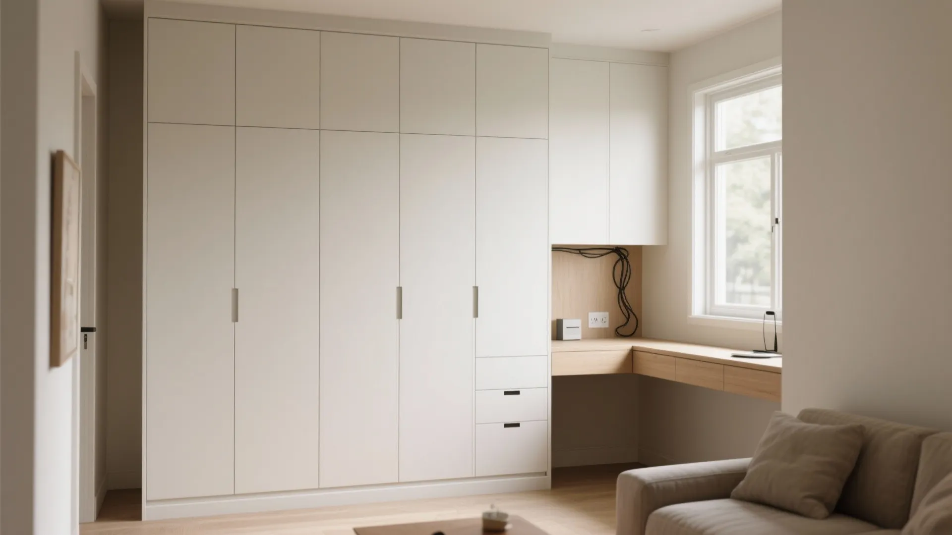 Corner or L-Shaped Almirah With Multi-Use Nook