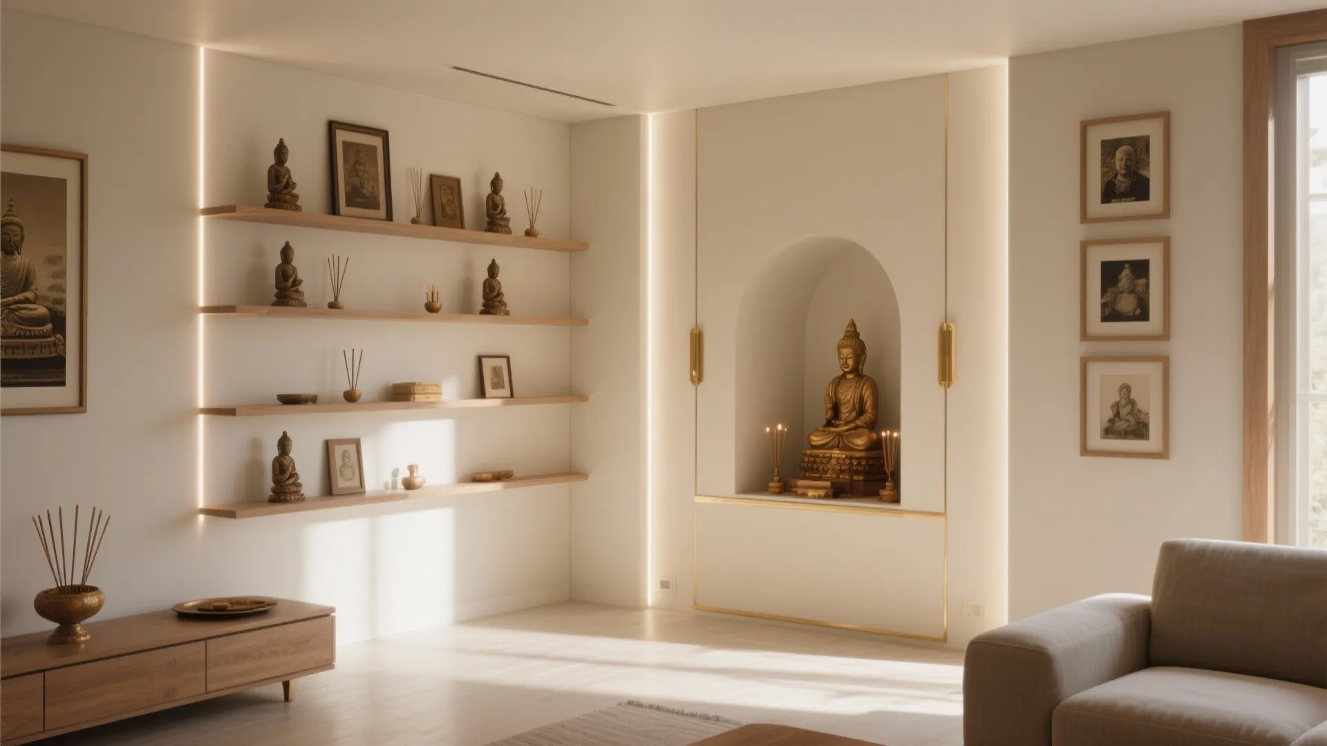 L-Shaped Altar Niche Wrapped Around a Corner