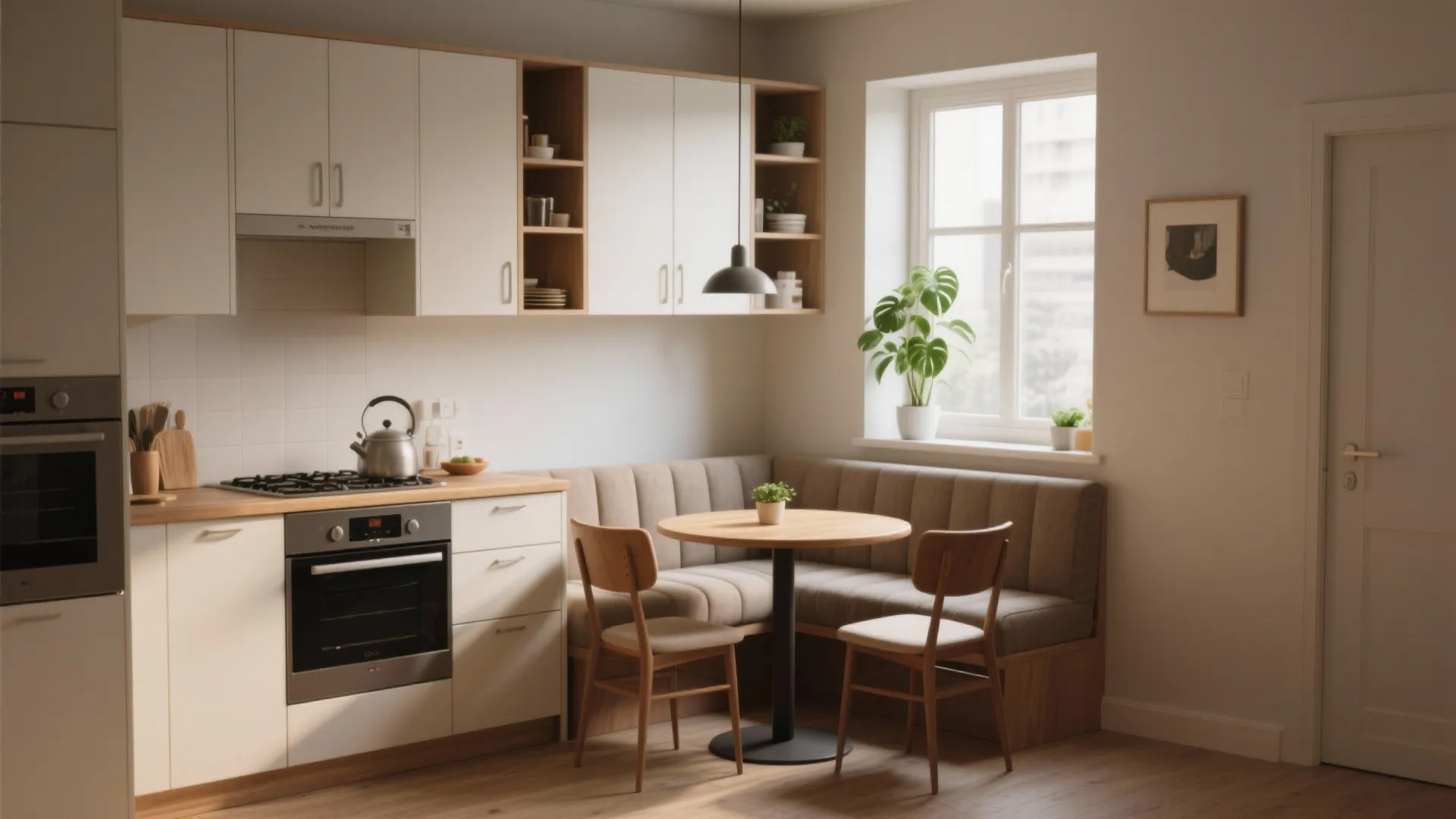 2. L-Shaped Layout with a Compact Dining Nook