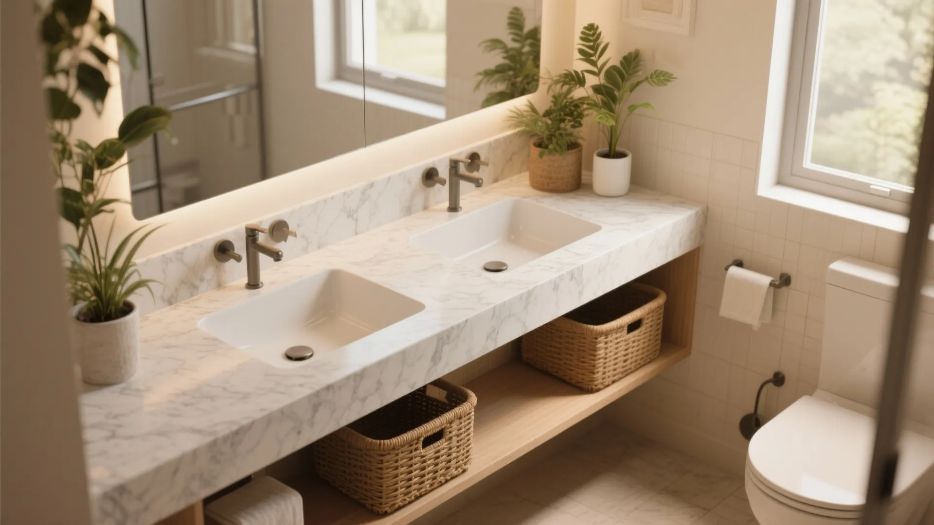 3. L-Shaped Vanity and Counter