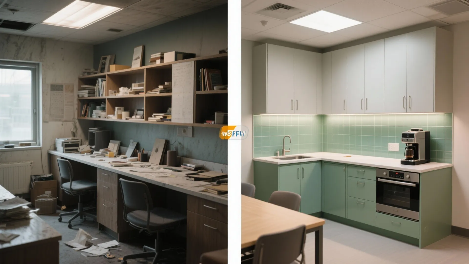 L-shaped kitchen layout for study-room nooks