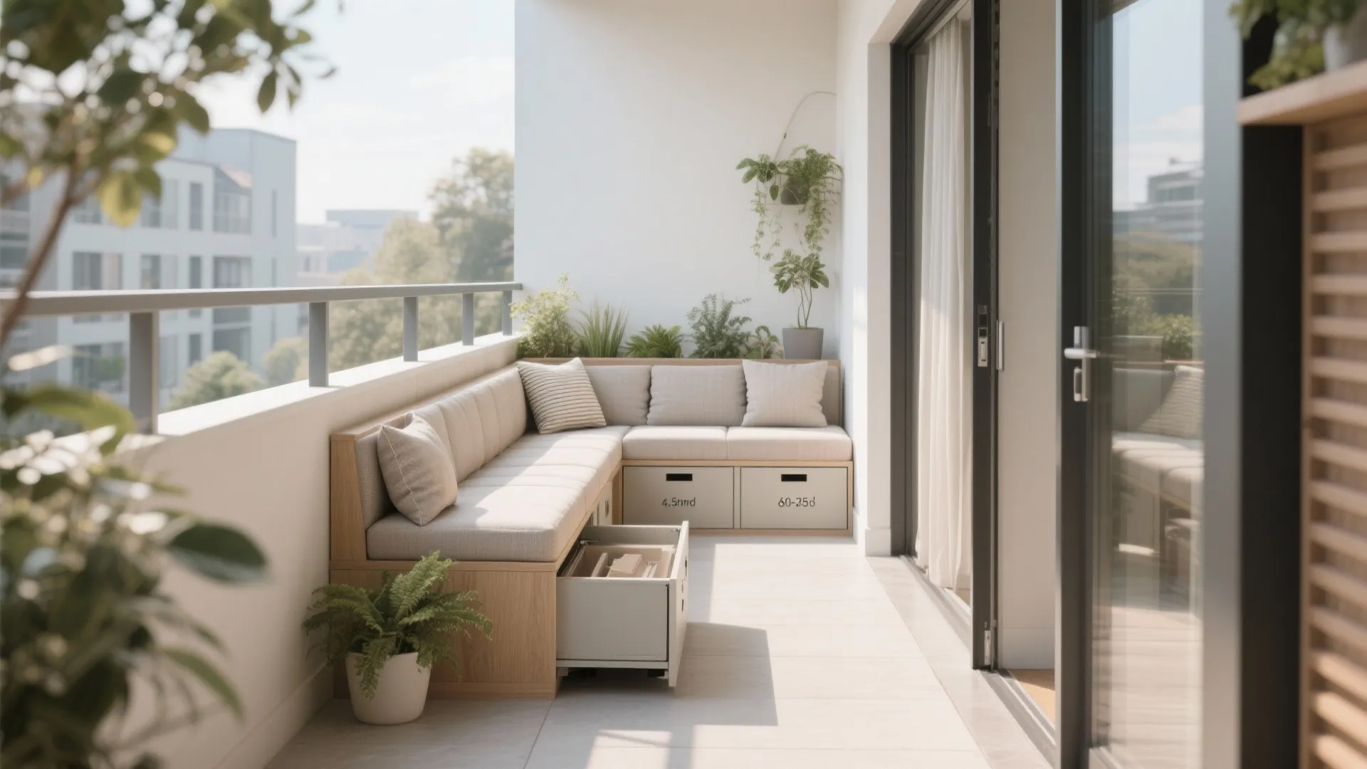 L-shaped micro layout to unlock circulation and storage