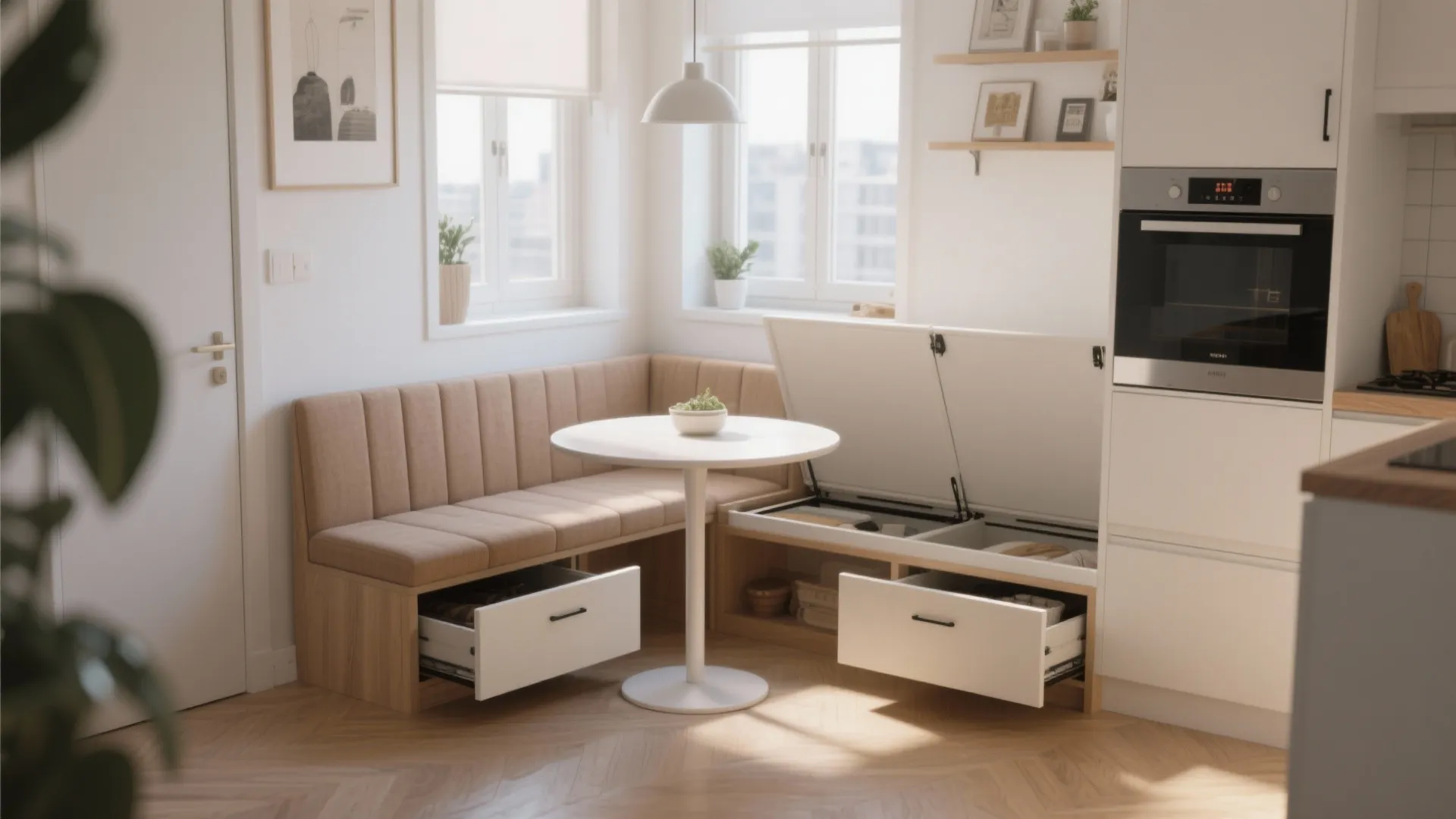 8. L-Shaped Bench with Storage