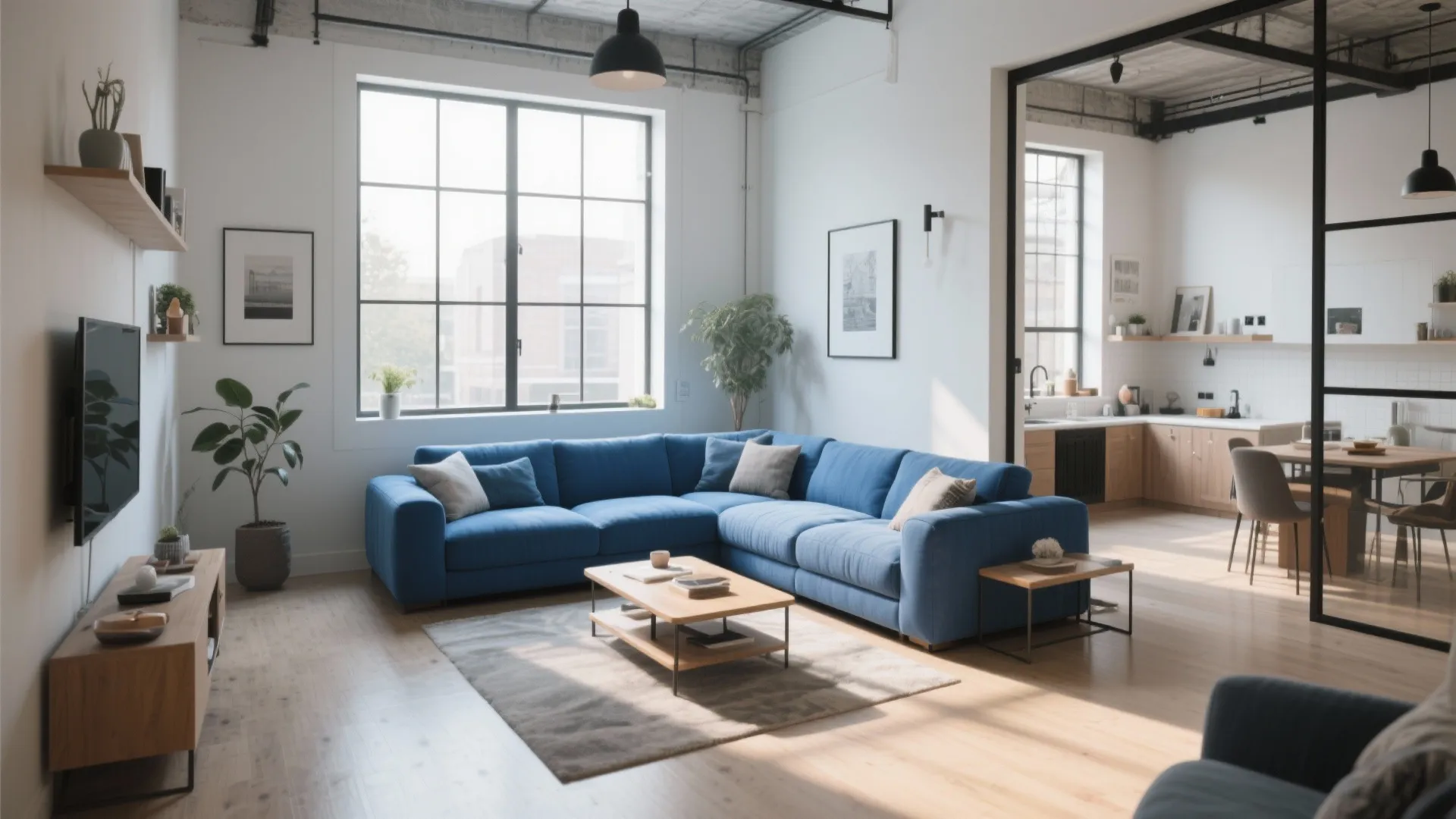 5. L-Shaped Blue Sectional