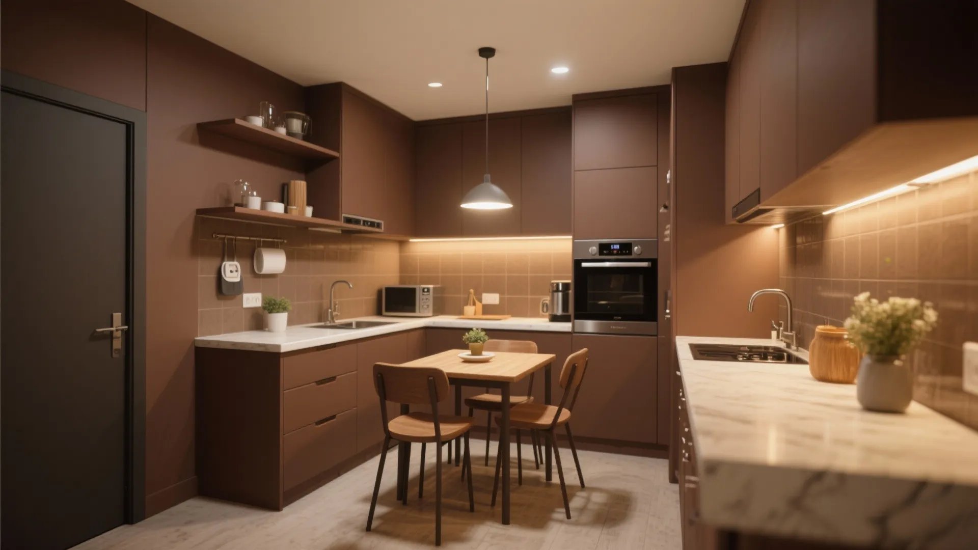 L-shaped Layout to Free Counter Space