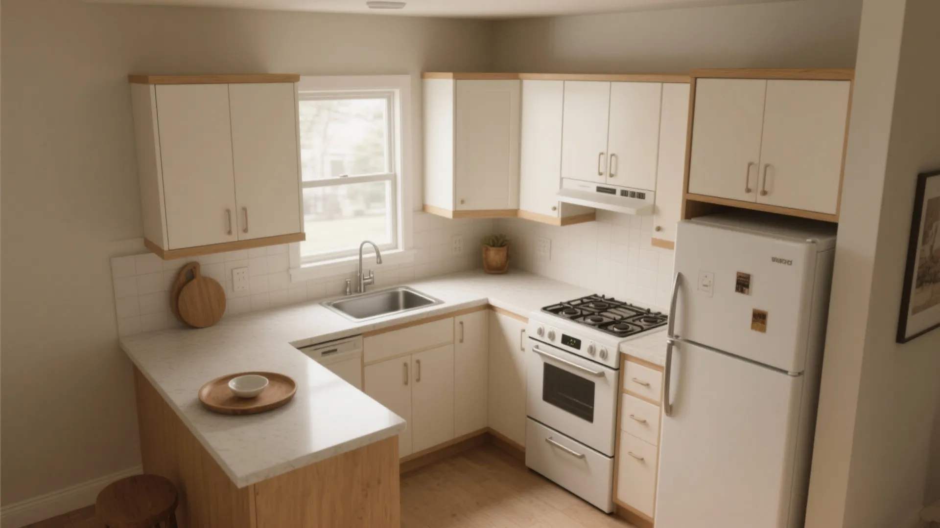 L-Shaped Compact Kitchen Layout