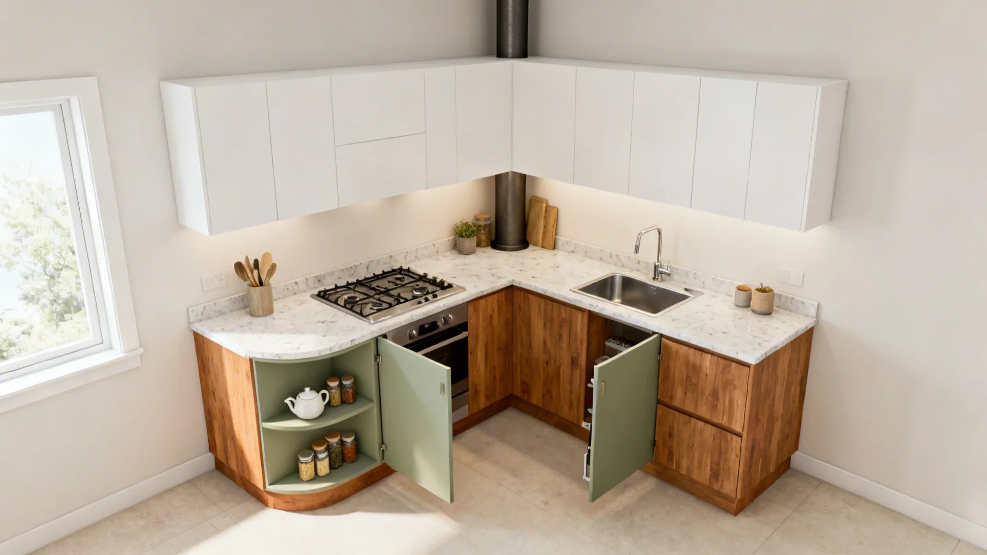 3) The L-Shaped Small Kitchen that Feels Bigger