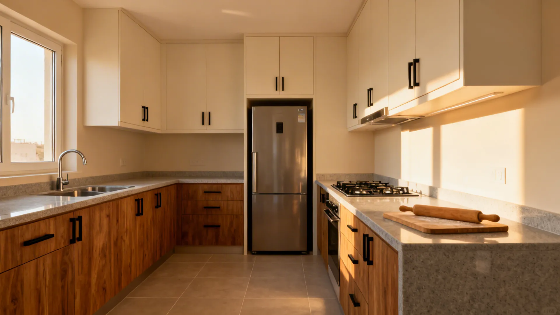 L-shaped layouts that maximize counter runs