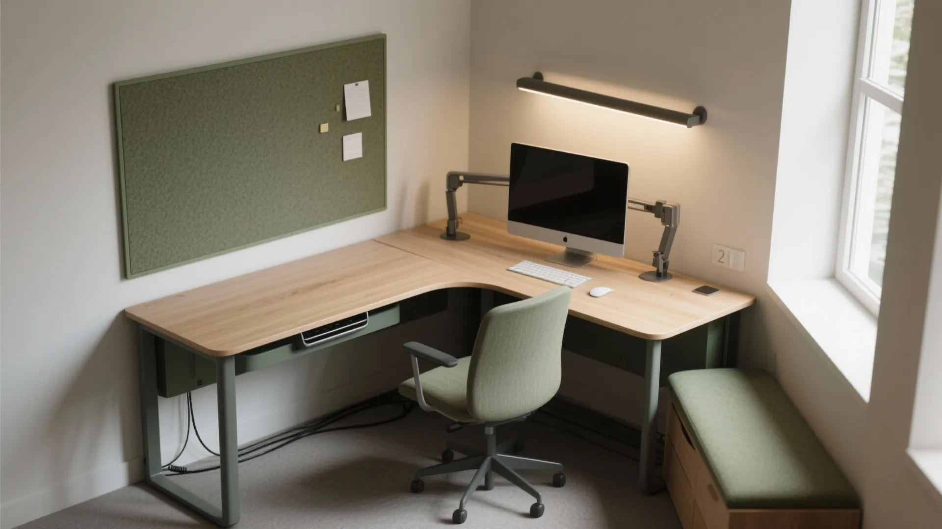Corner power: an L-shaped desk that actually fits