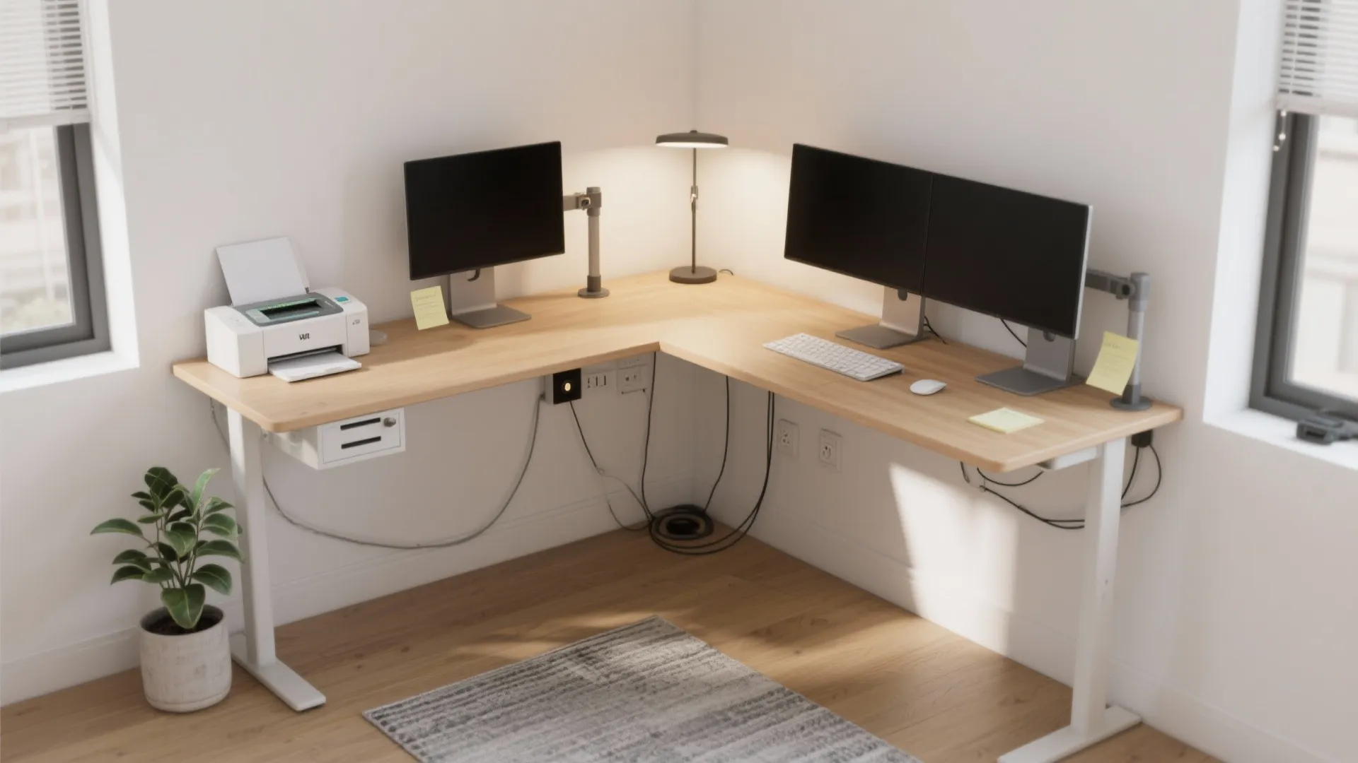 Corner or L-Shaped Workstation to Unlock Dead Space