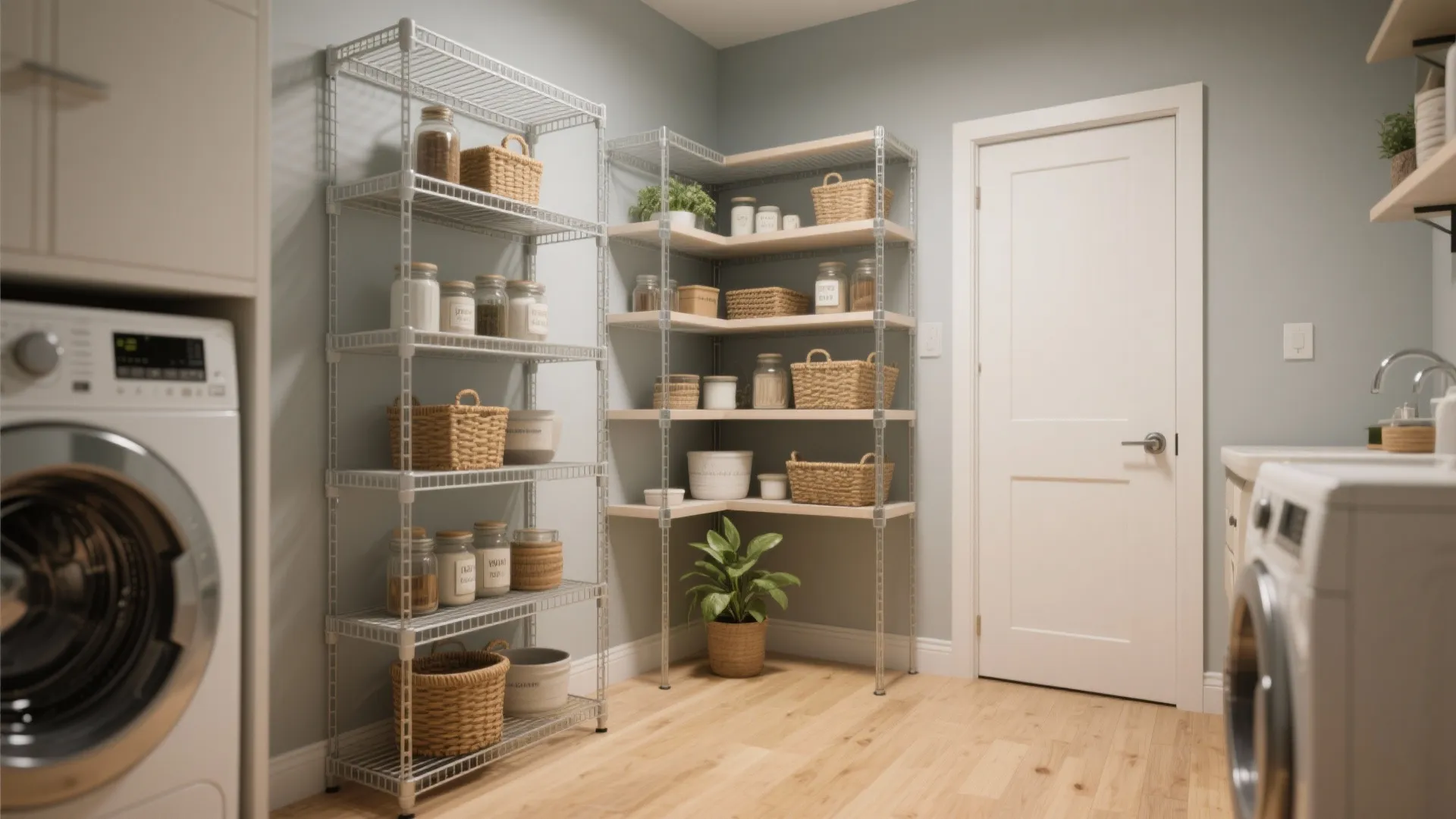 3. L-shaped corner wire shelving
