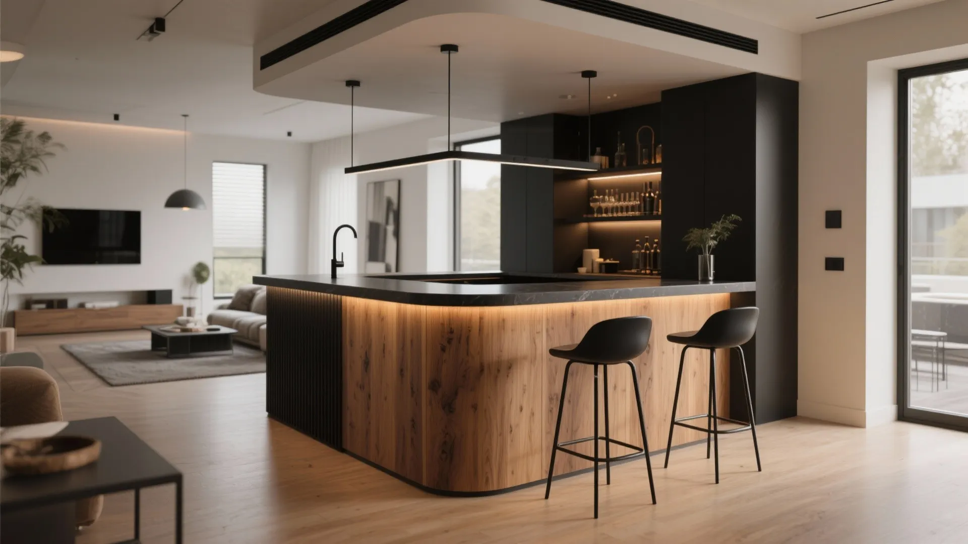 3. L-shaped Corner Bar