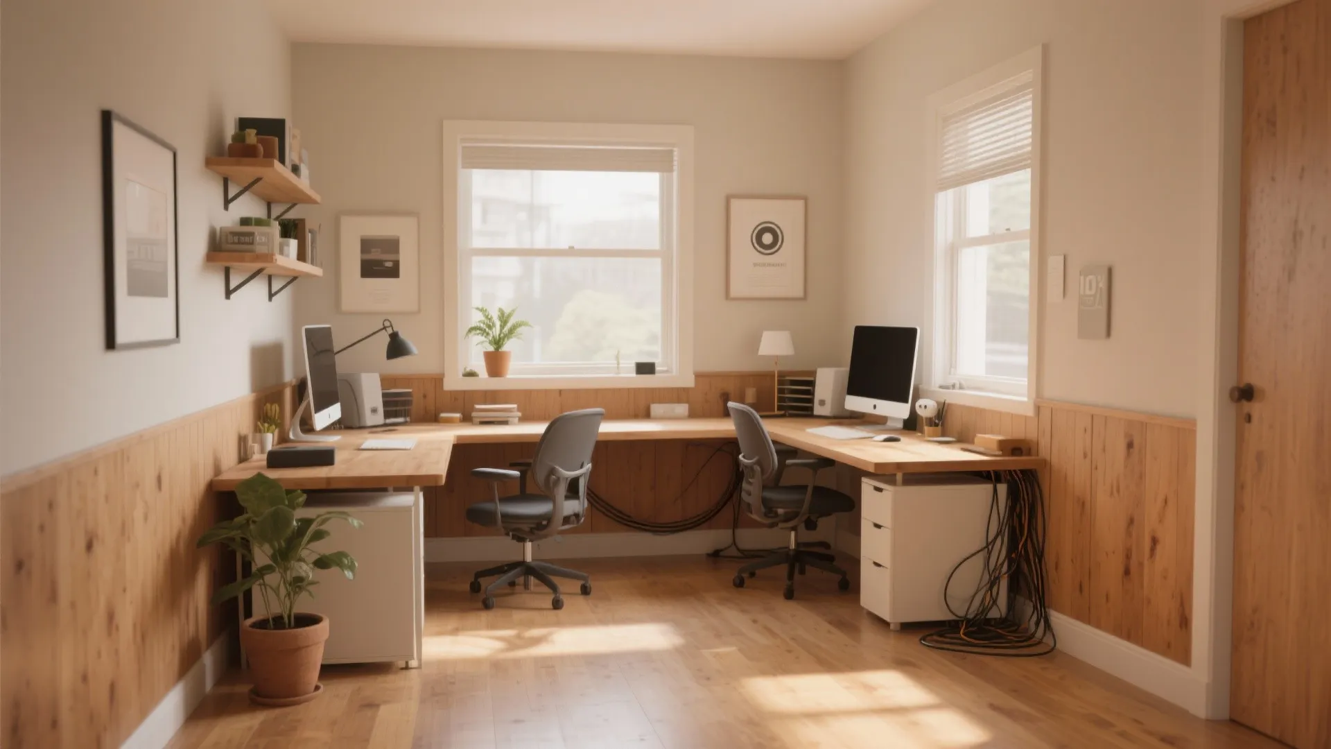 1. L-shaped desk against the corner