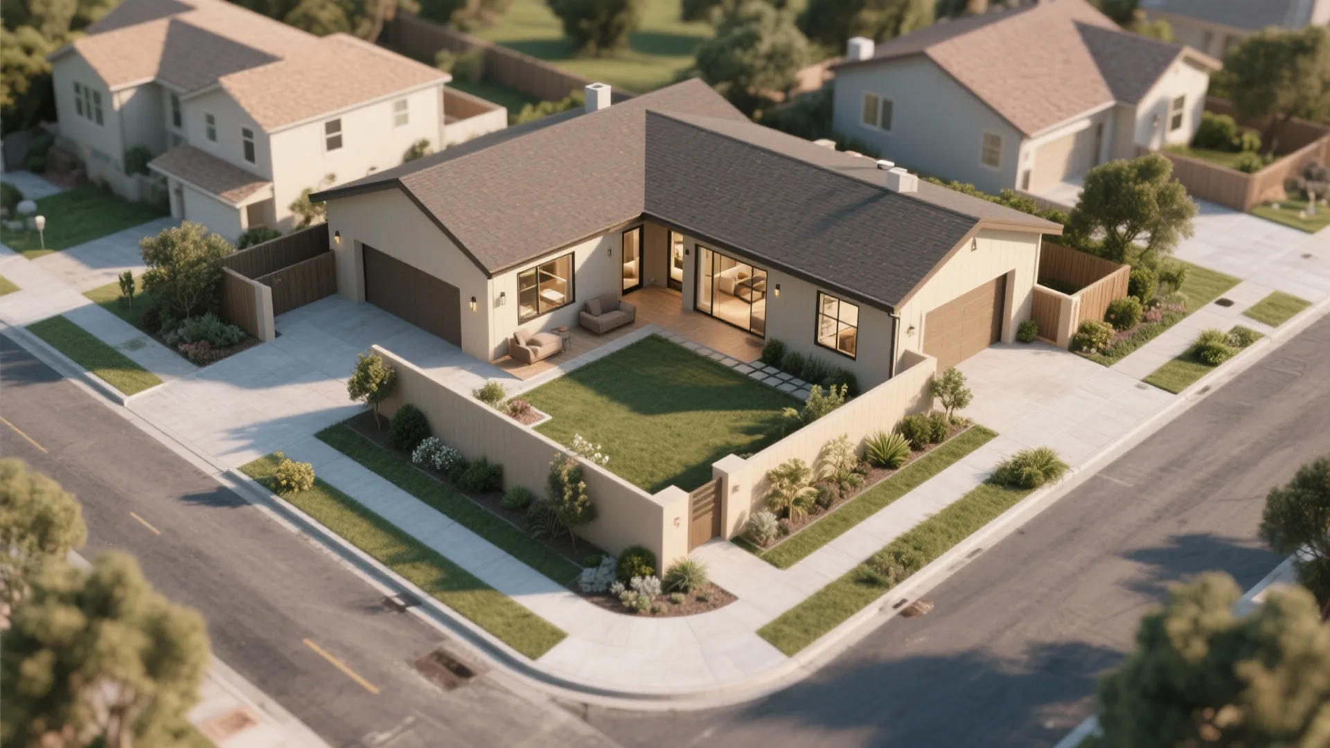 5. L-shaped plan maximizing corner lots