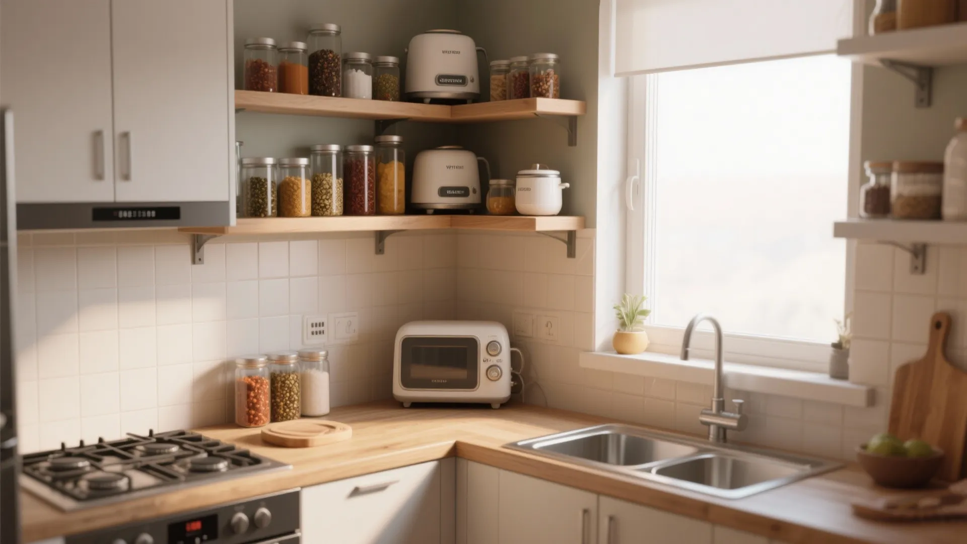 L-Shaped Corner Shelves