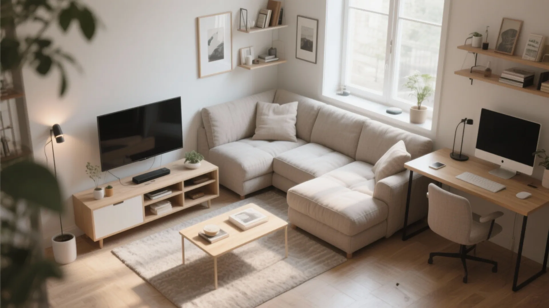 L-Shaped Sofa in the Corner