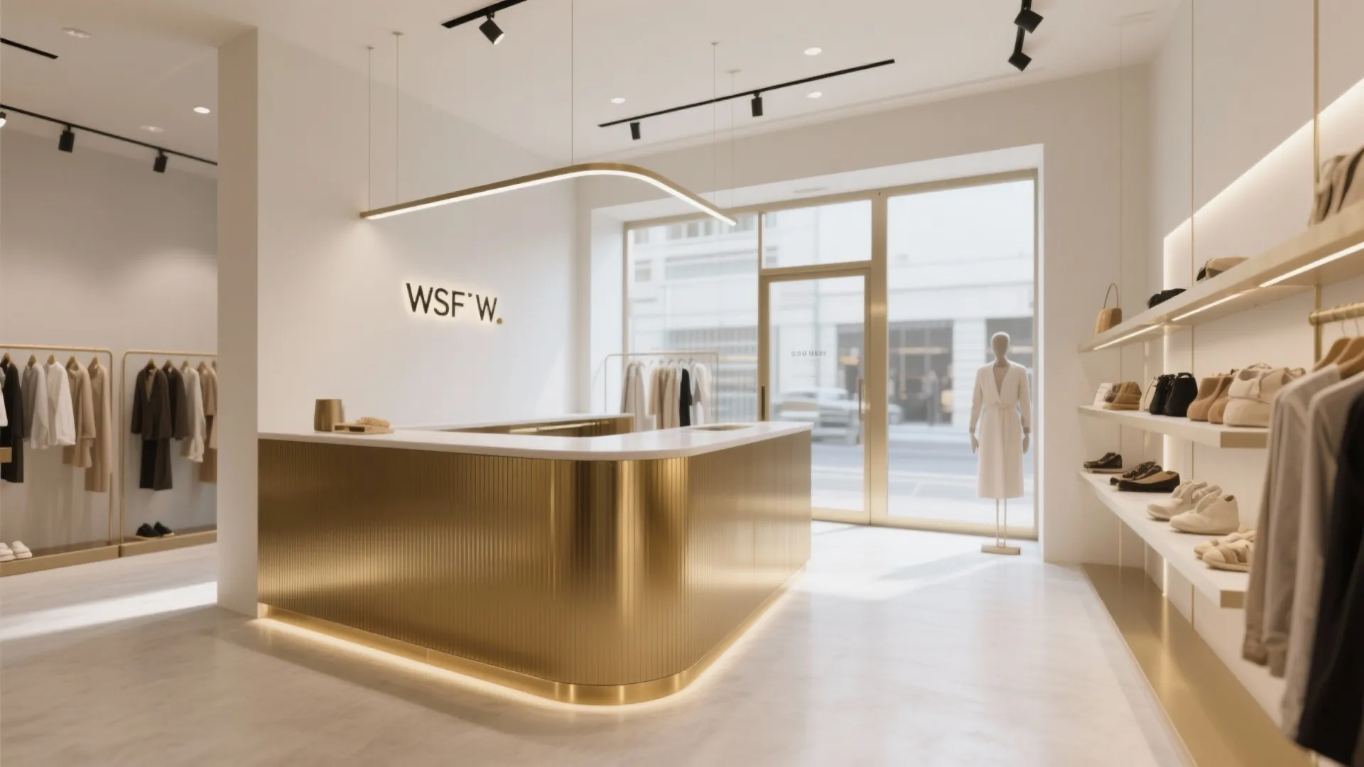 L-shaped display counters