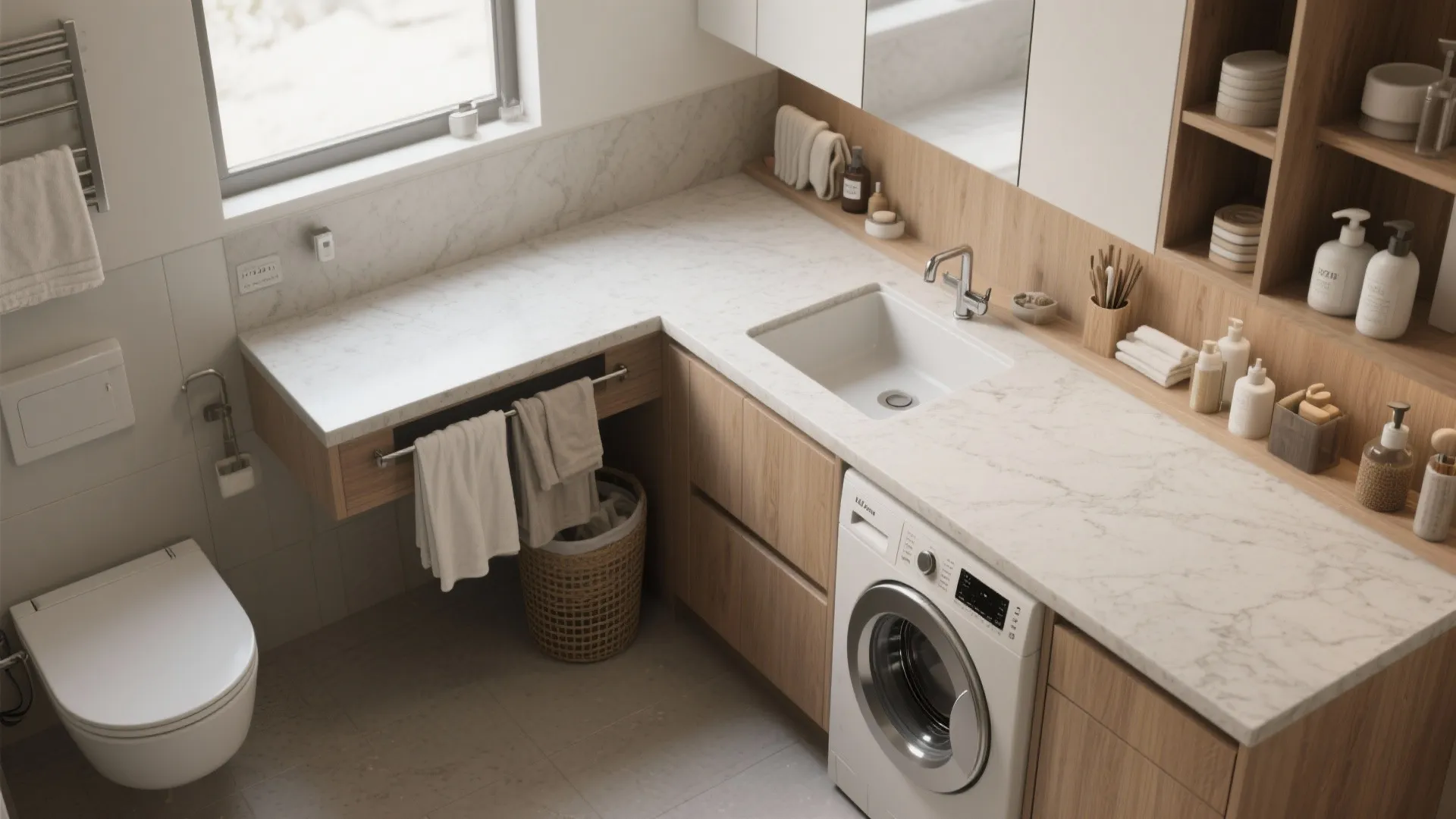 L-shaped Utility Counter and Sink Zone