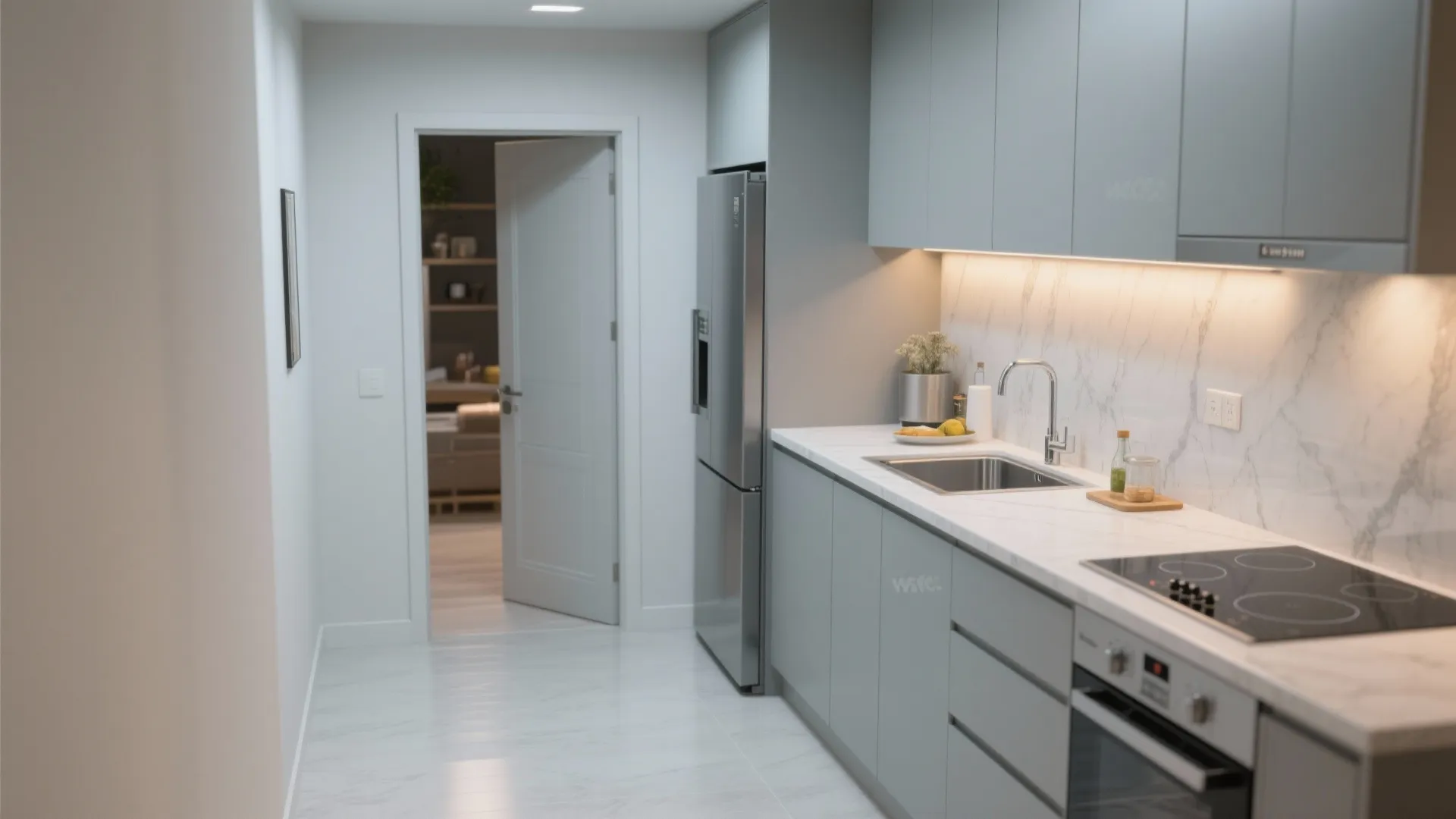 L-shaped layout that unlocks counters