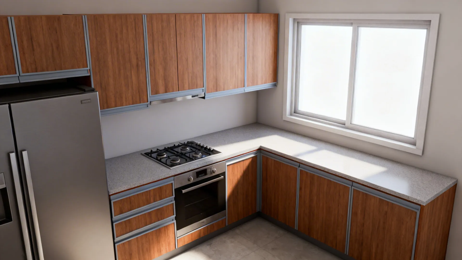 L-shaped layouts that prioritize counter length