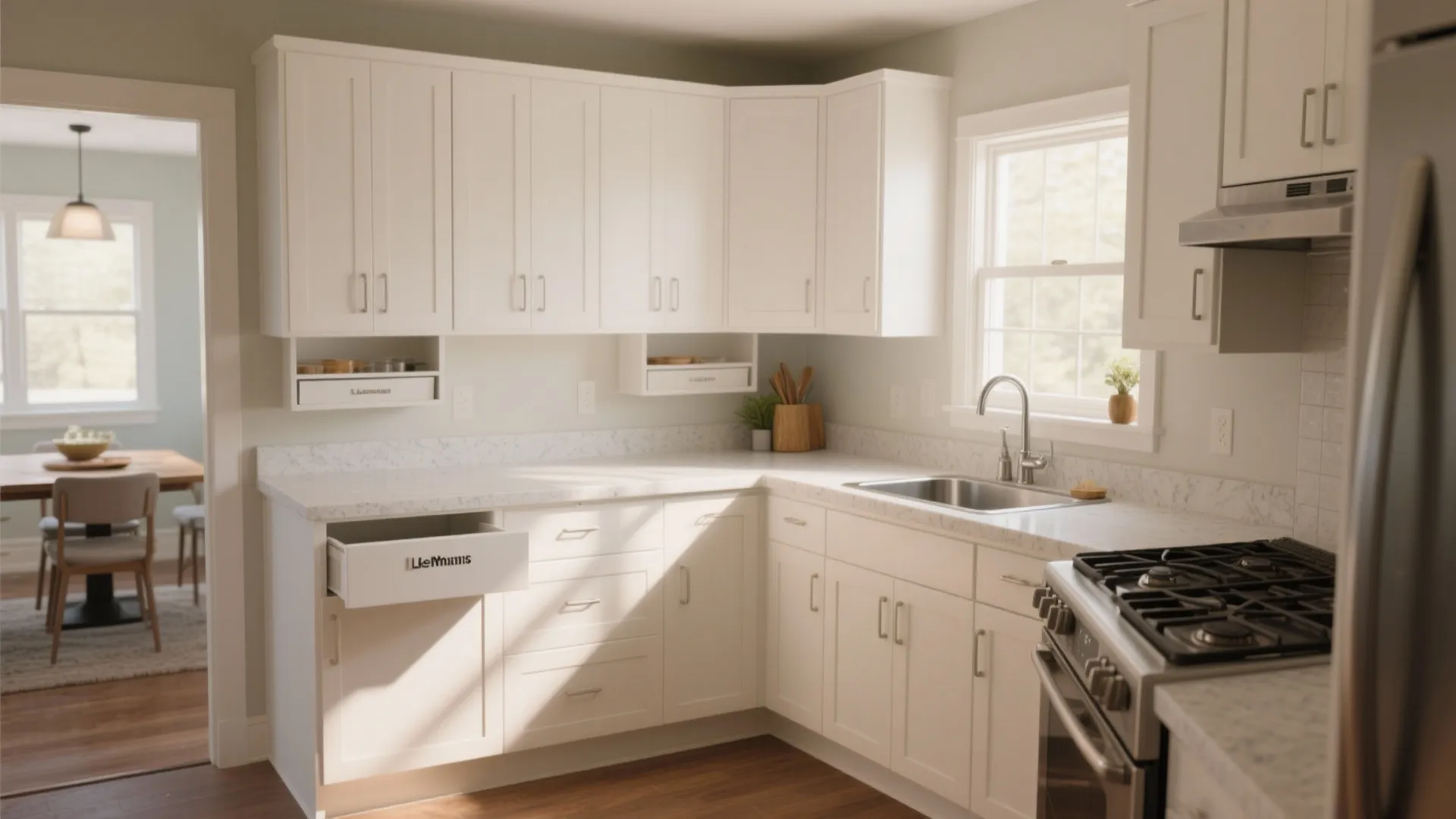 L-Shaped Layout That Frees Counter Space