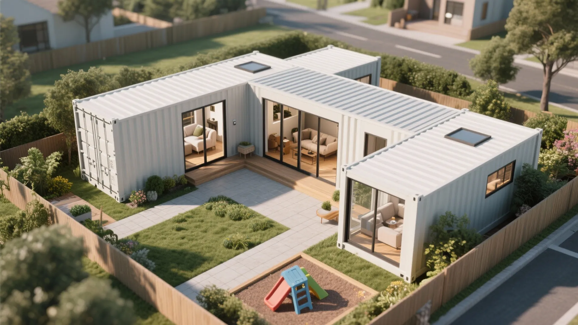 3. L-shaped courtyard layout