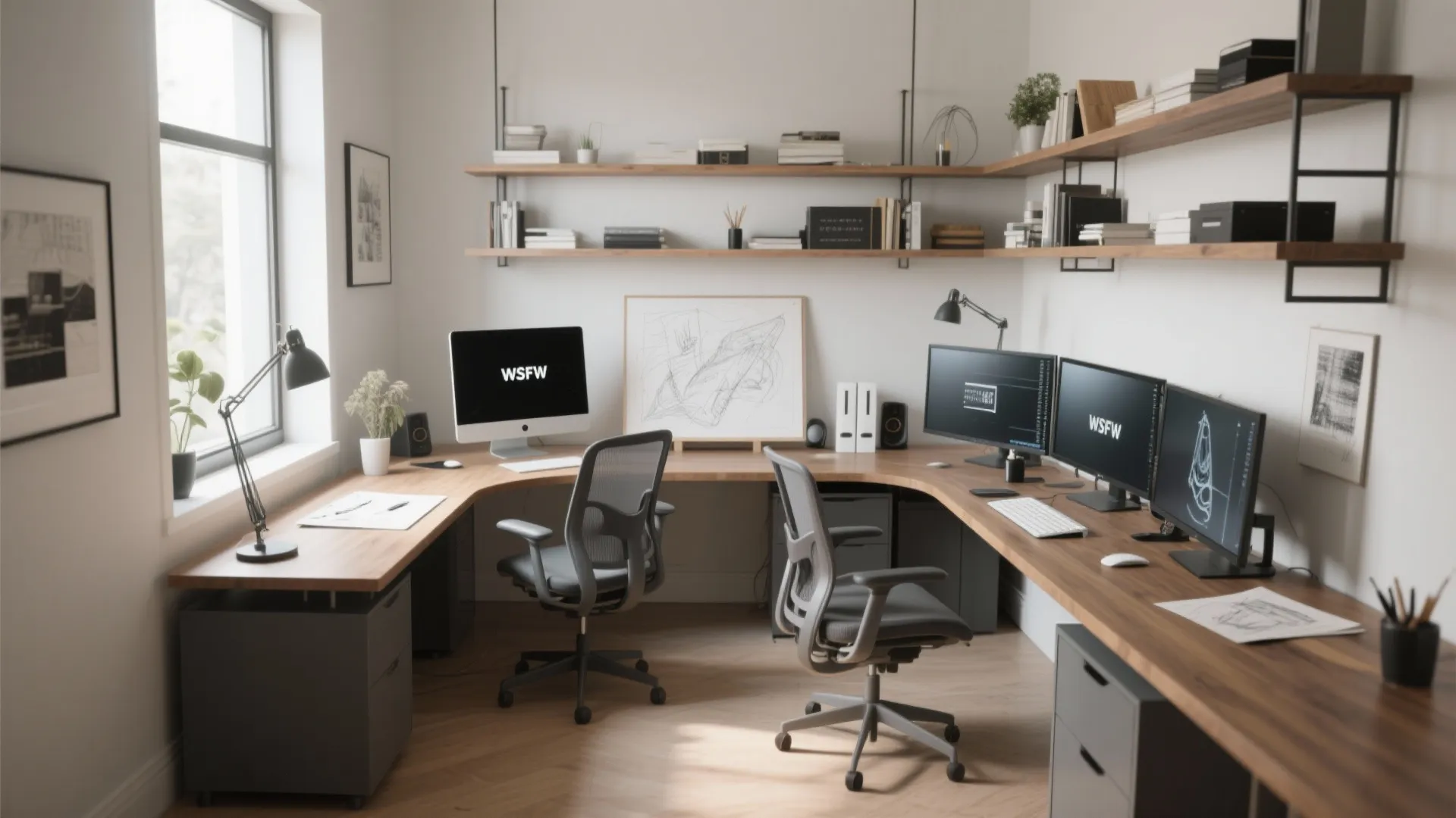 L-shaped Desk for Dual Functions