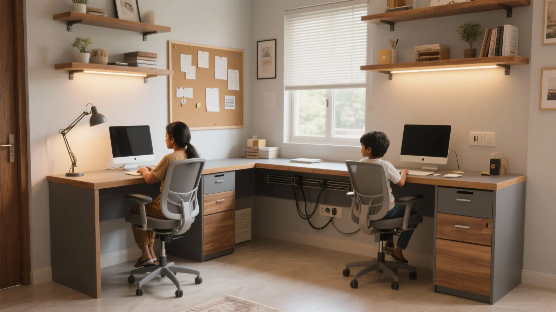 L-shaped desks to reclaim corners