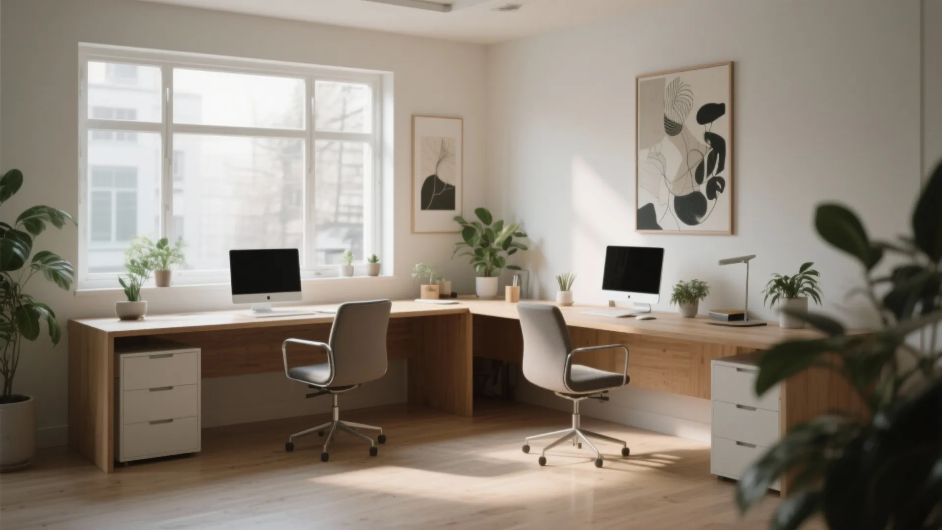 3. L-Shaped Desk for Two