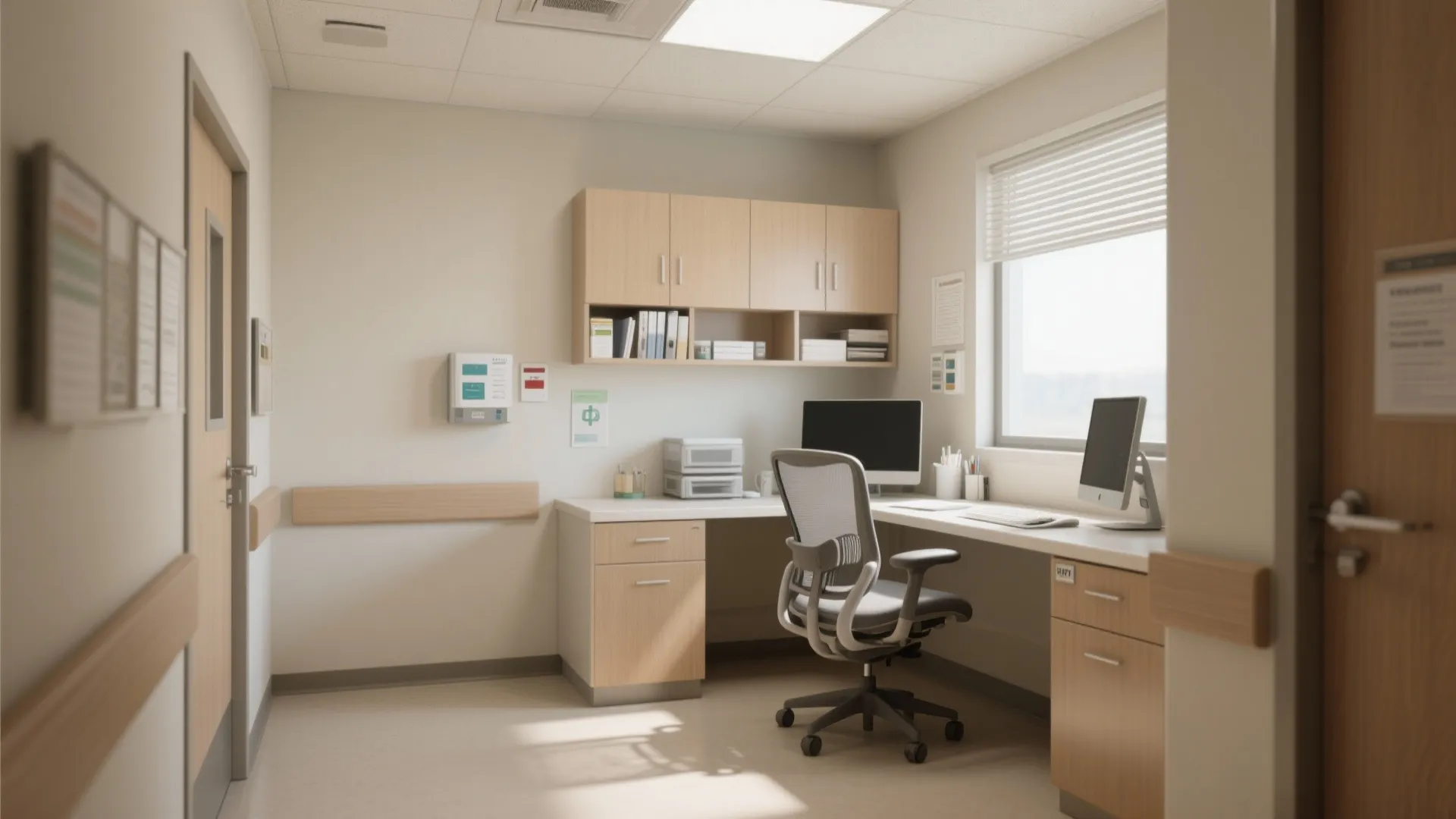 L-Shaped Ward Desk Layout