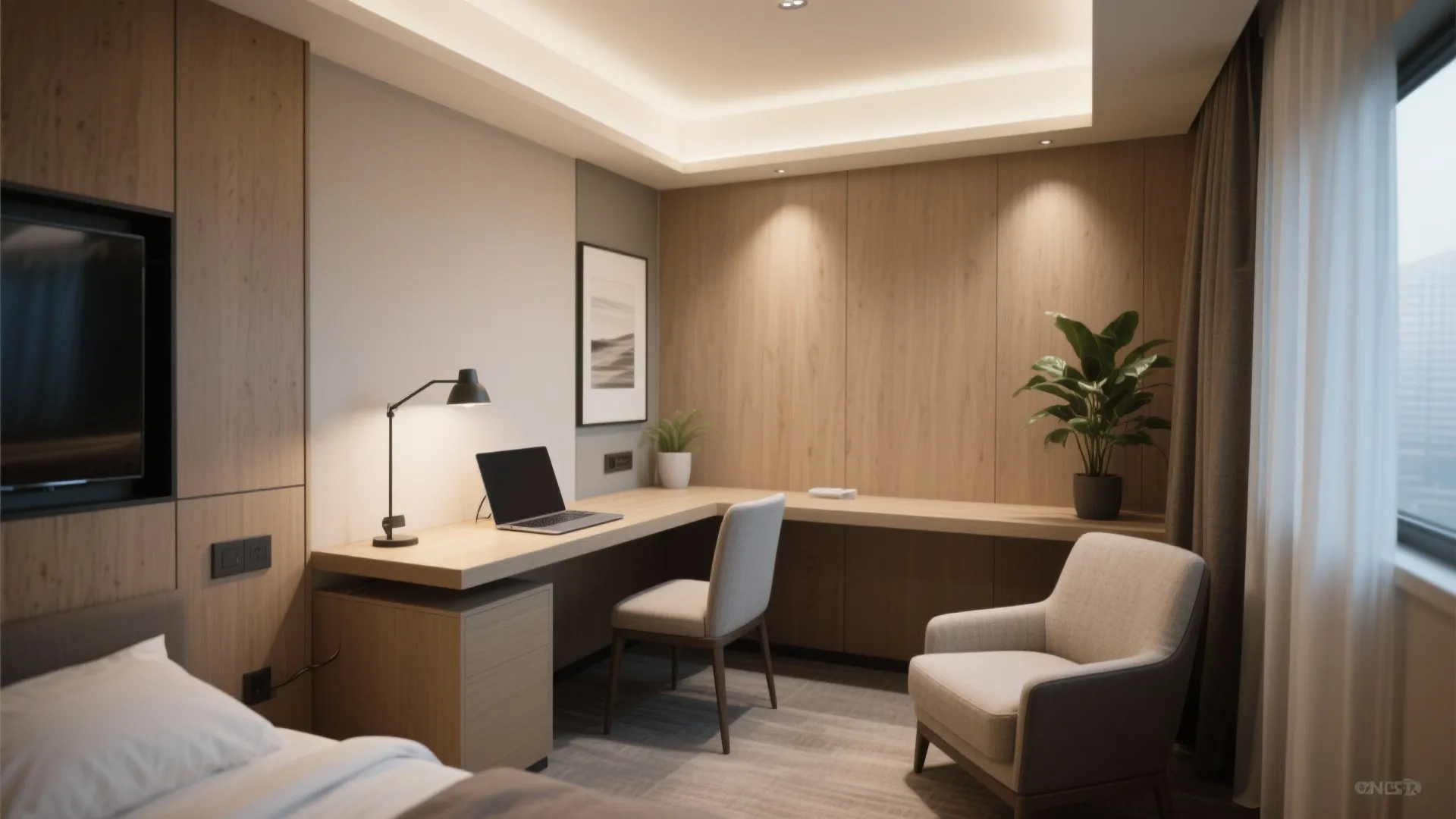 L-Shaped Desk and Lounge Combo