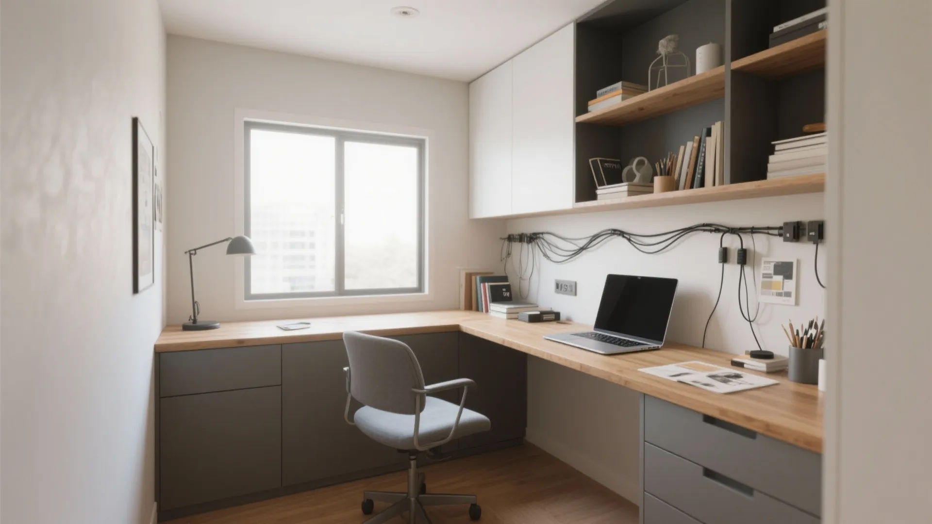 Compact L-Shaped Desk Layout