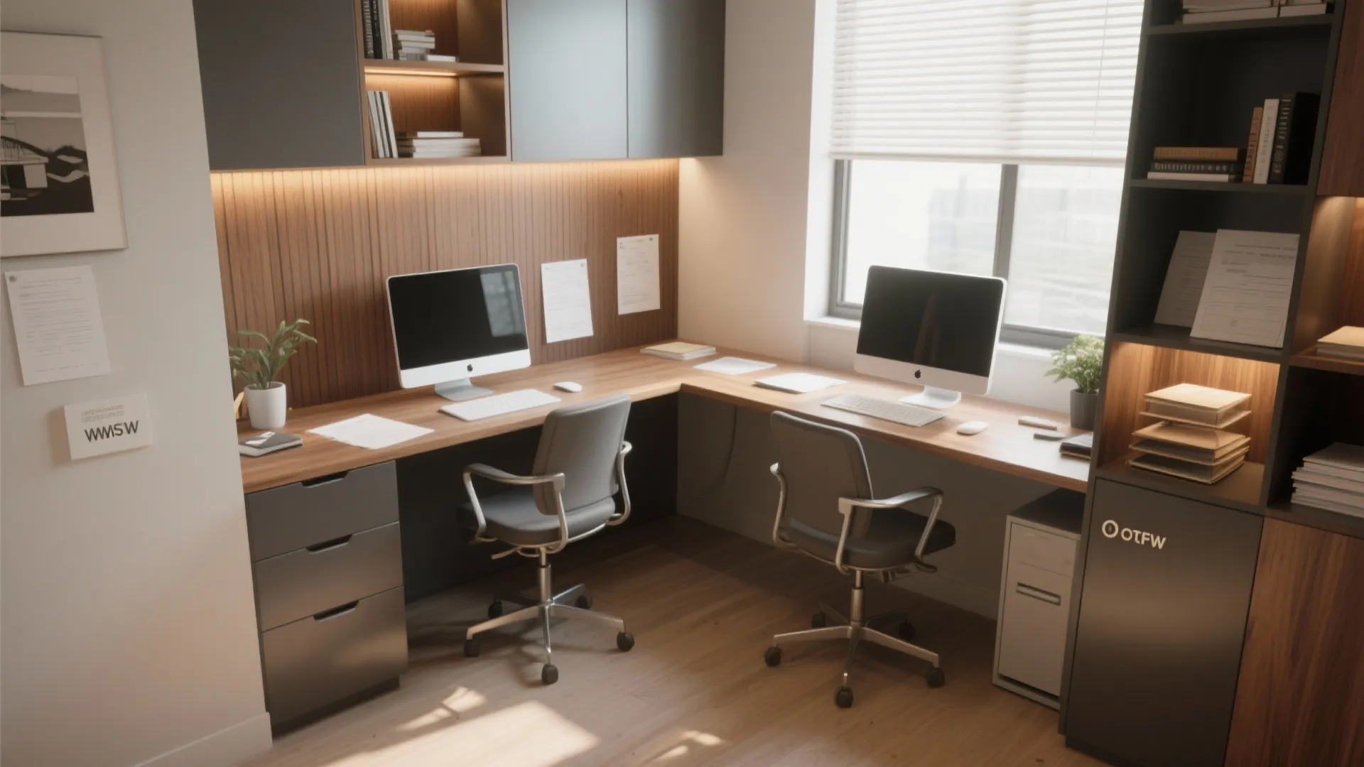 L-shaped desk to maximize corner space