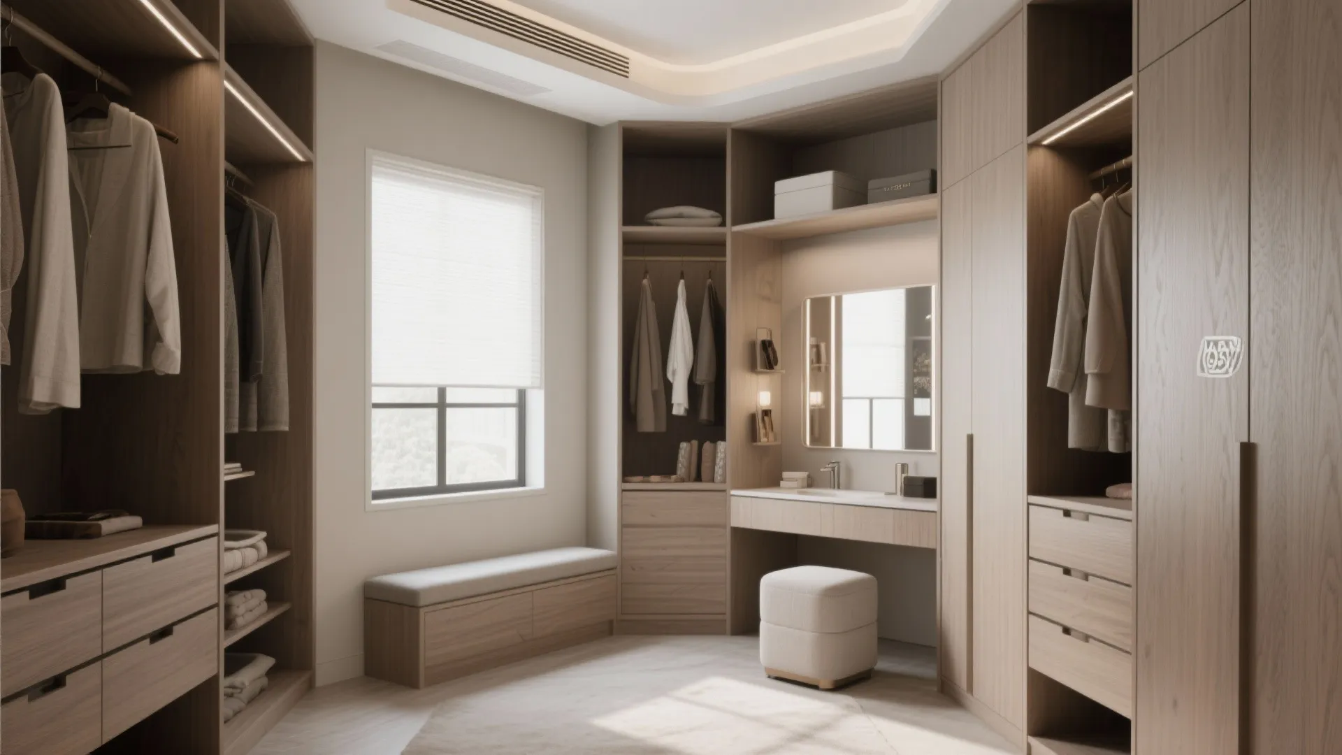 L-shaped layout to maximize corners