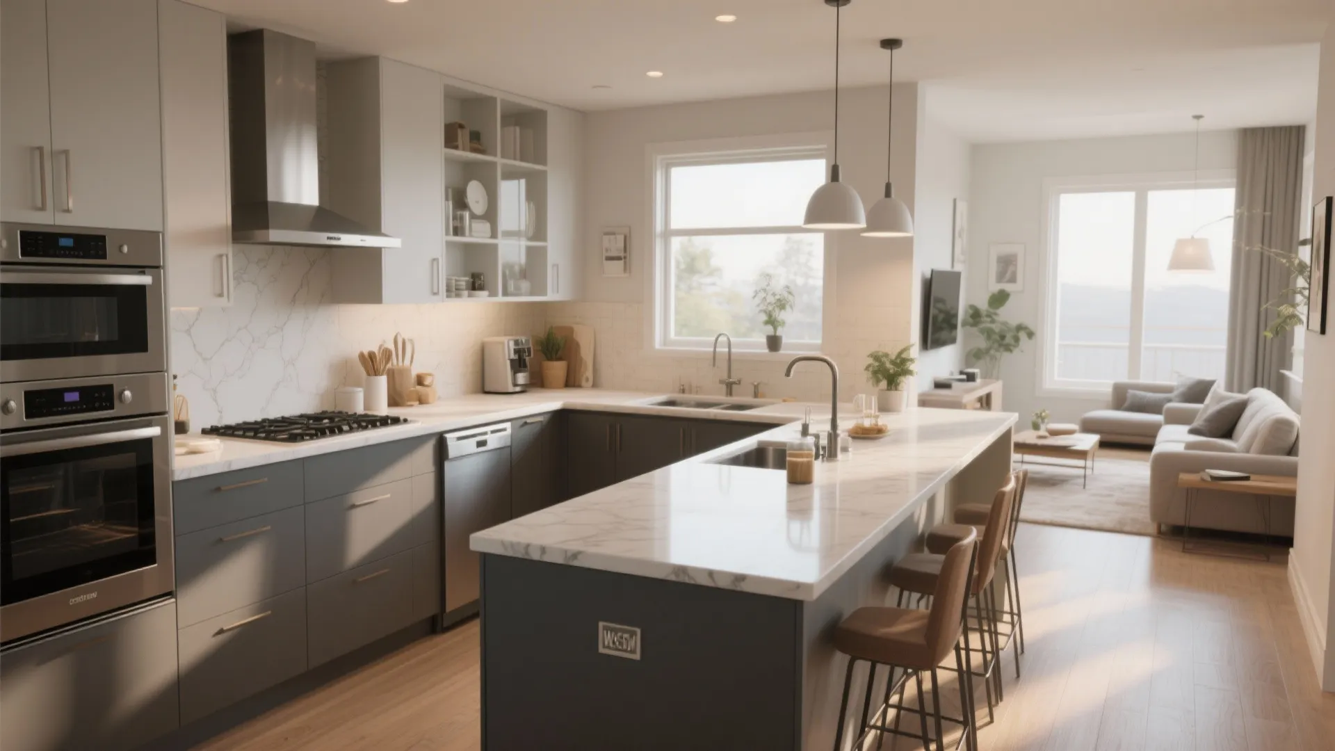 L-shaped kitchen layout