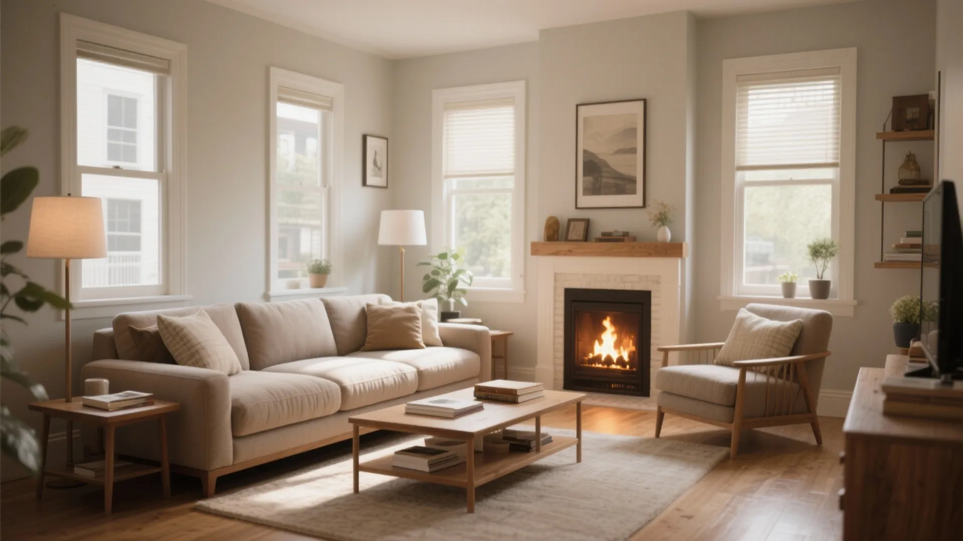 L-shaped seating arrangement