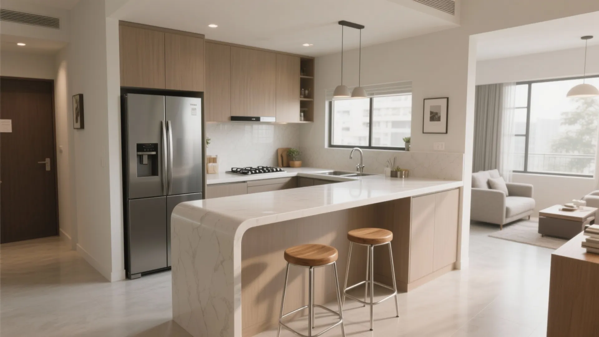 Smart L-shaped layout for duplex flow