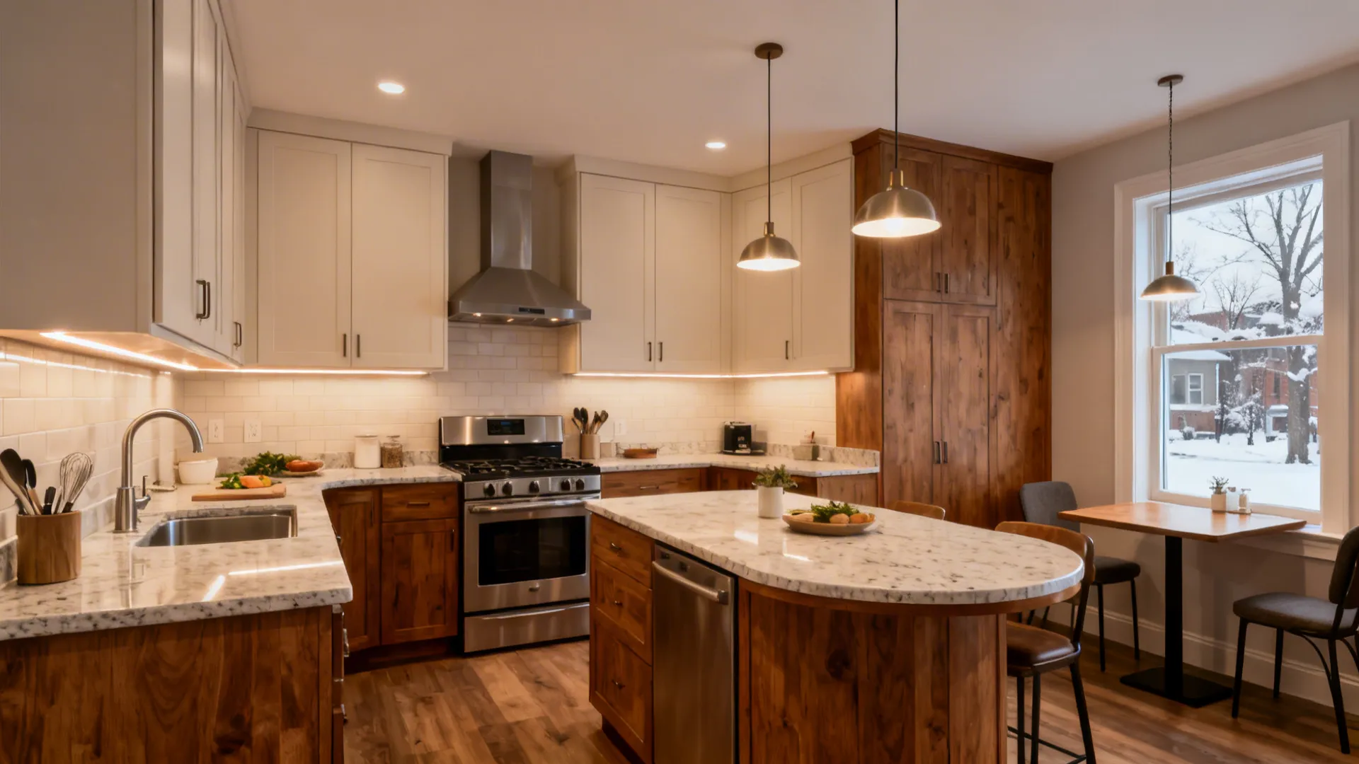 L-shaped small kitchens that keep traffic flowing