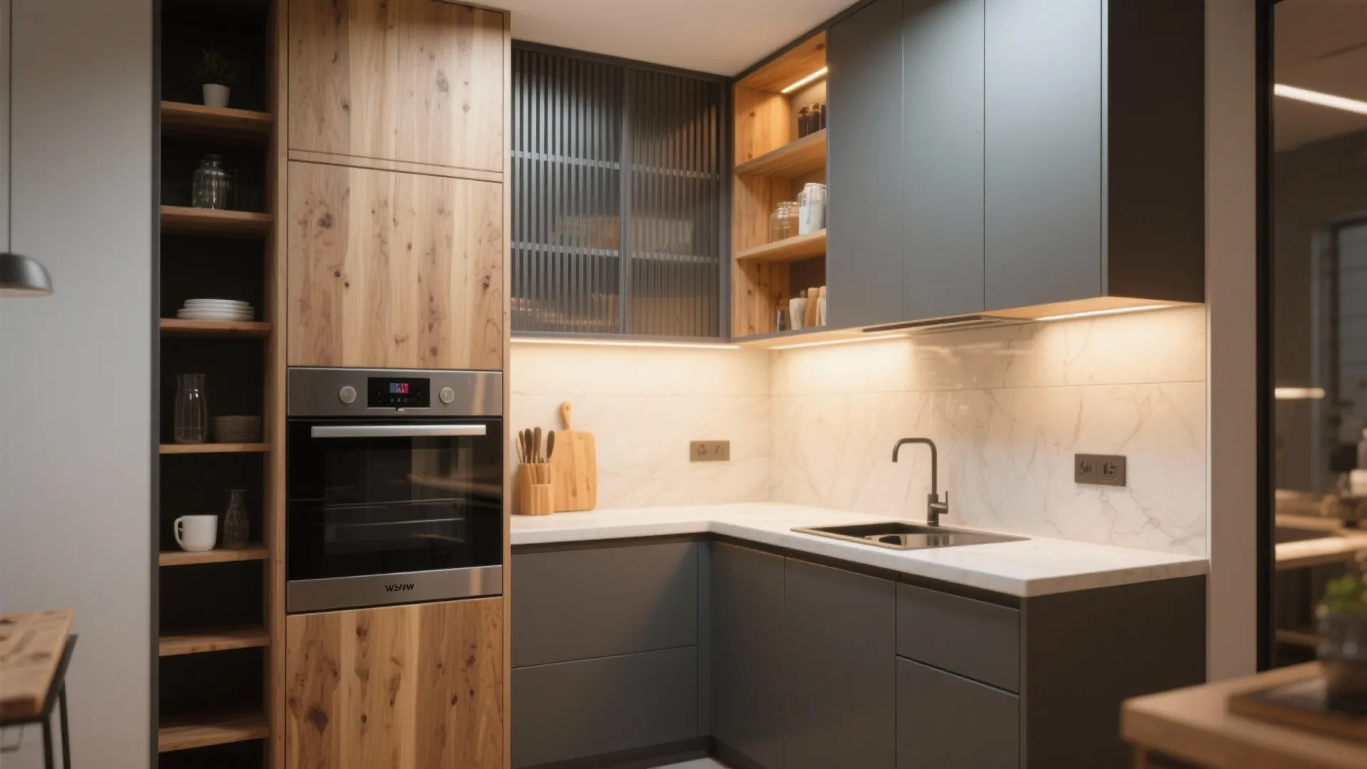 L-shaped frame layouts