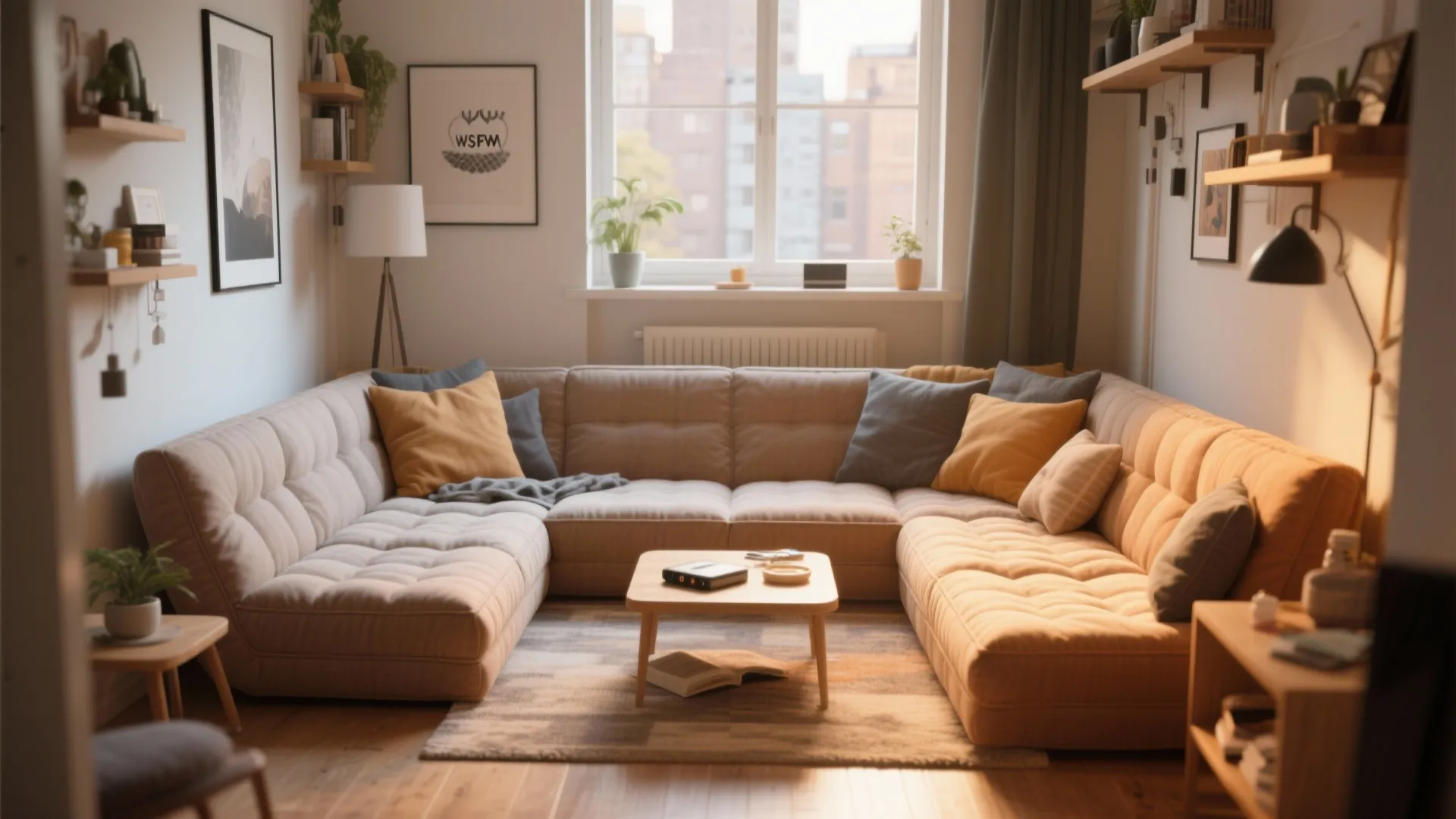 5. L-Shaped Futon Arrangement