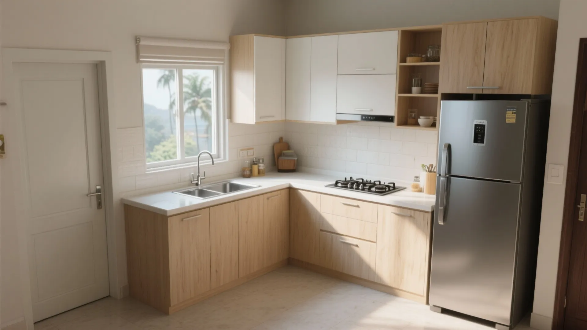 L-Shaped Layout for More Counter Space