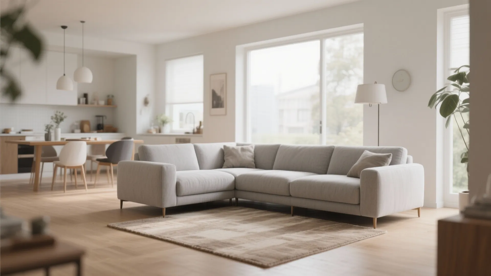 5. L-Shaped Grey Sofa