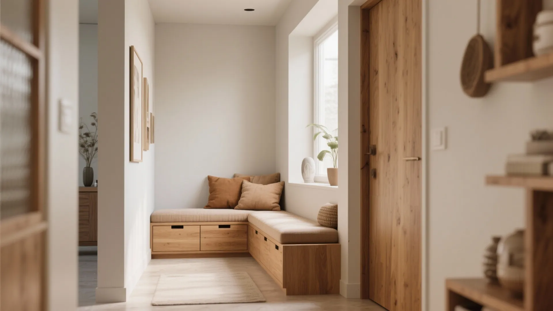 L-shaped Hallway Seating Nooks