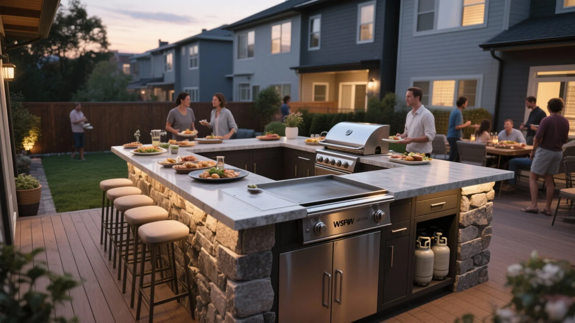 L-Shaped Griddle Islands