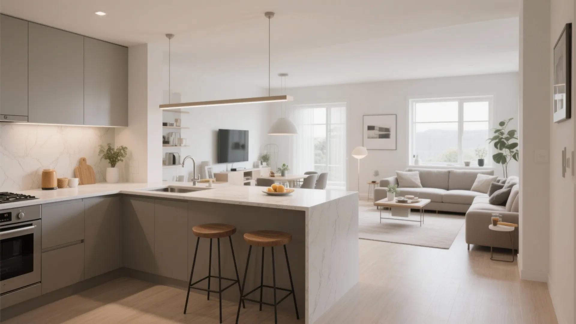 3. L-shaped Layout for Counter Space